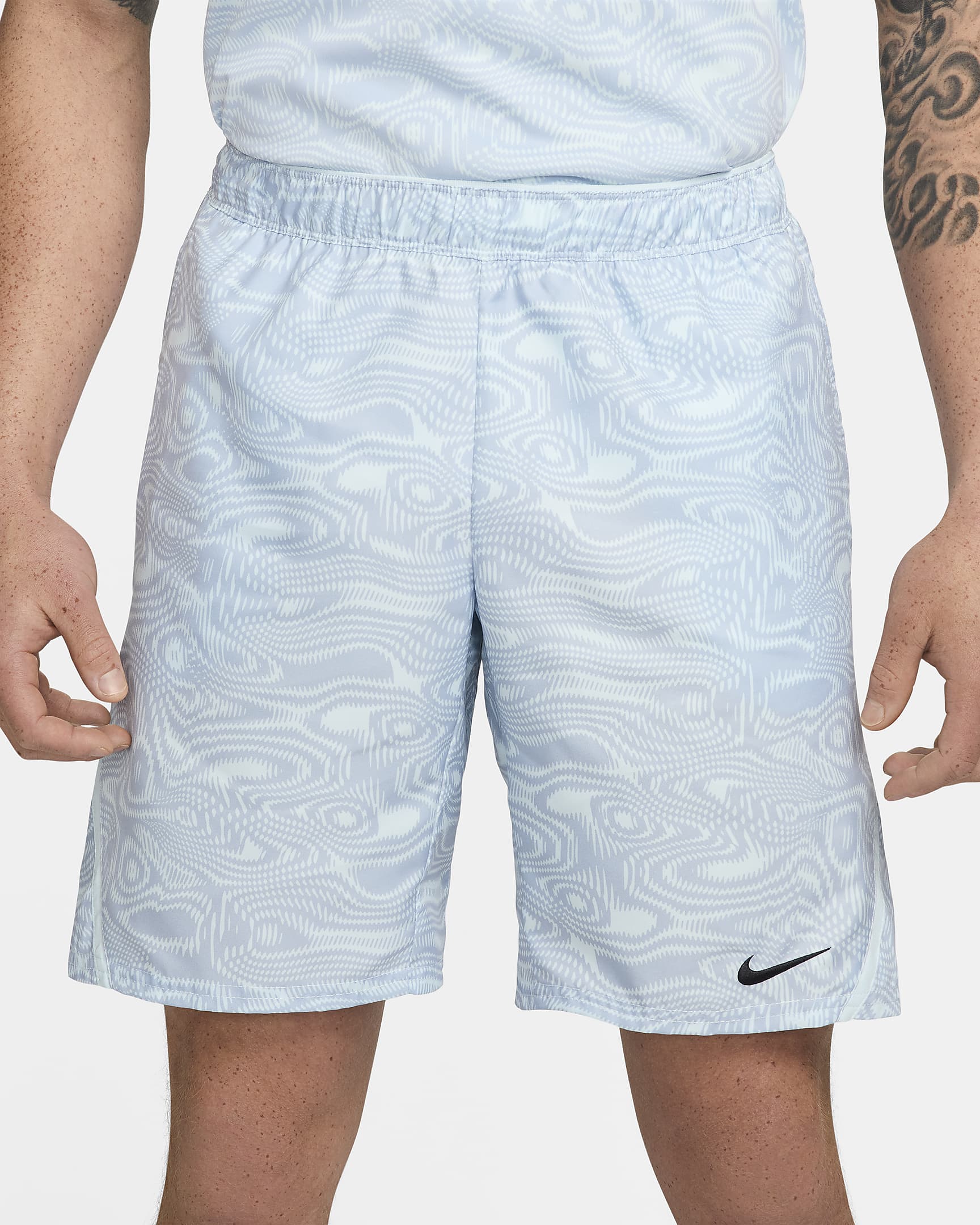 NikeCourt Victory Men's 23cm (approx.) Dri-FIT Tennis Shorts - Glacier Blue/Glacier Blue/Black