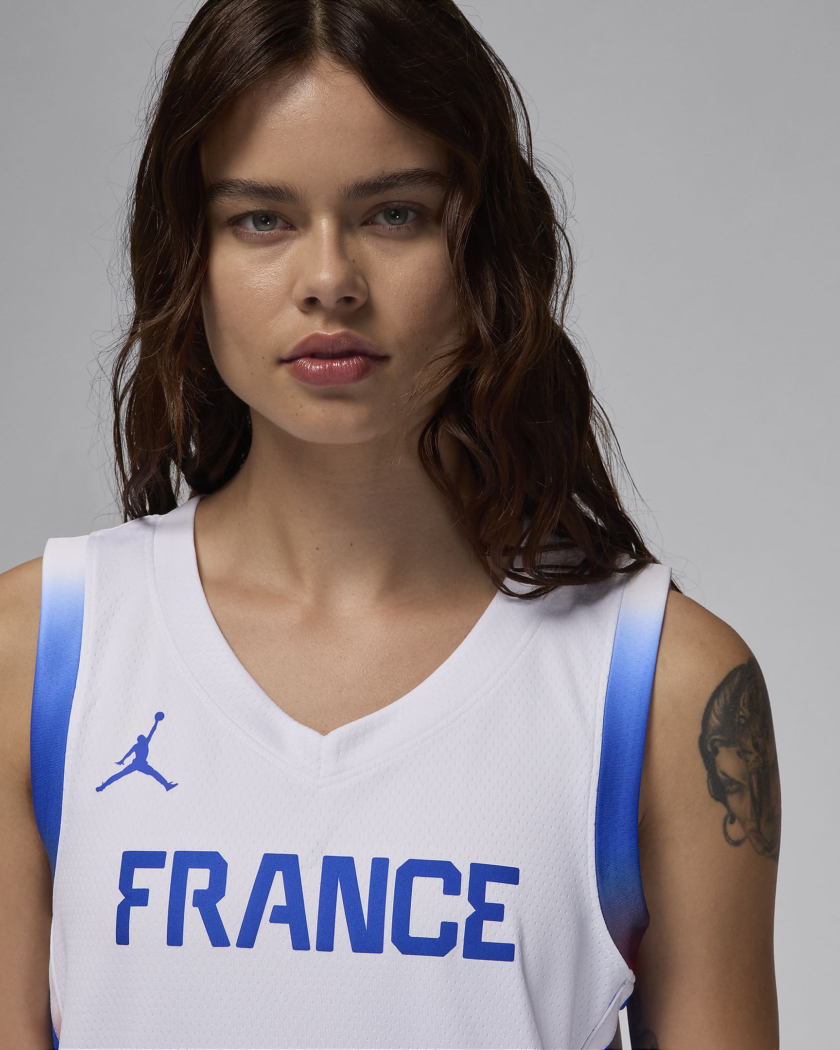 Frankrijk Limited Home Jordan basketbaljersey voor dames - Wit/Hyper Royal