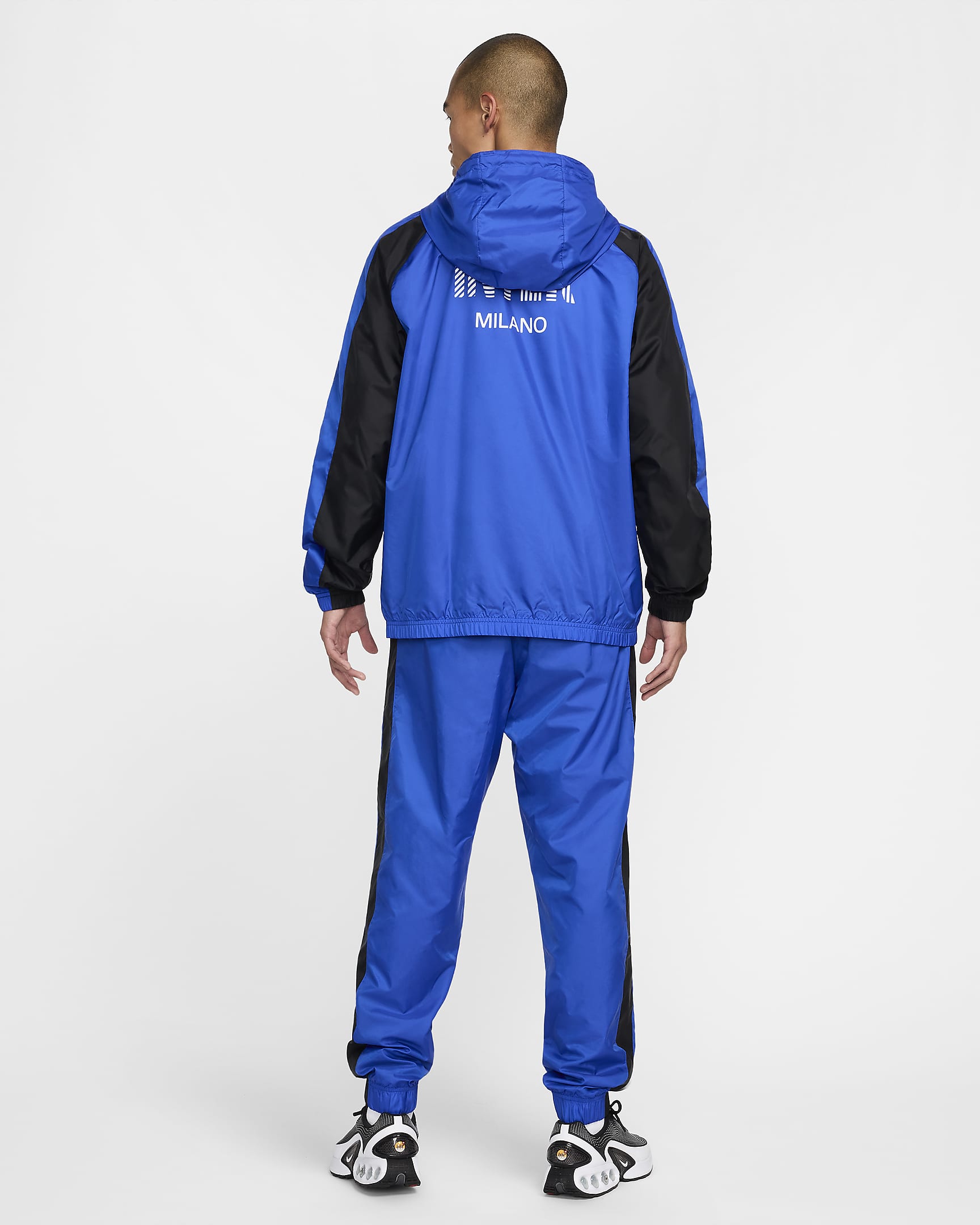 Inter Milan Home Men's Nike Football Hooded Woven Tracksuit - Lyon Blue/Black/White