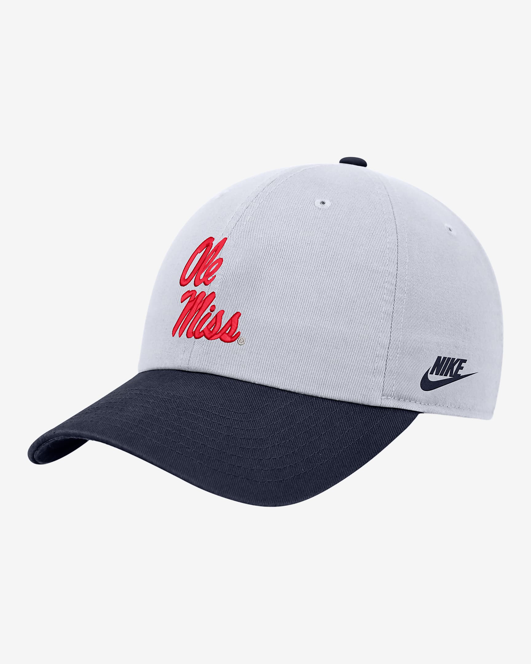 Ole Miss Nike College Campus Cap - White