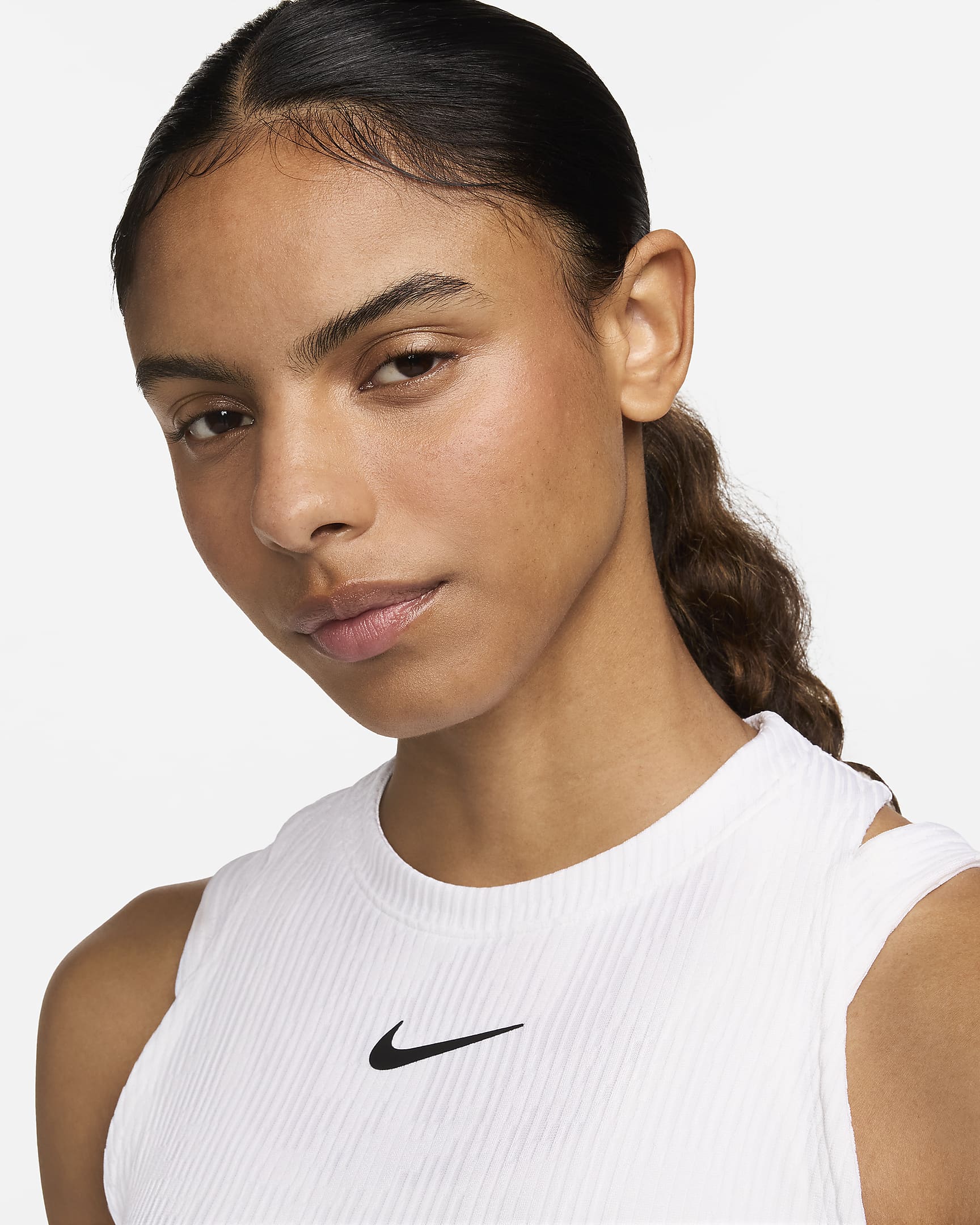 Vestido de tenis Dri-FIT para mujer NikeCourt Slam - Blanco/Negro