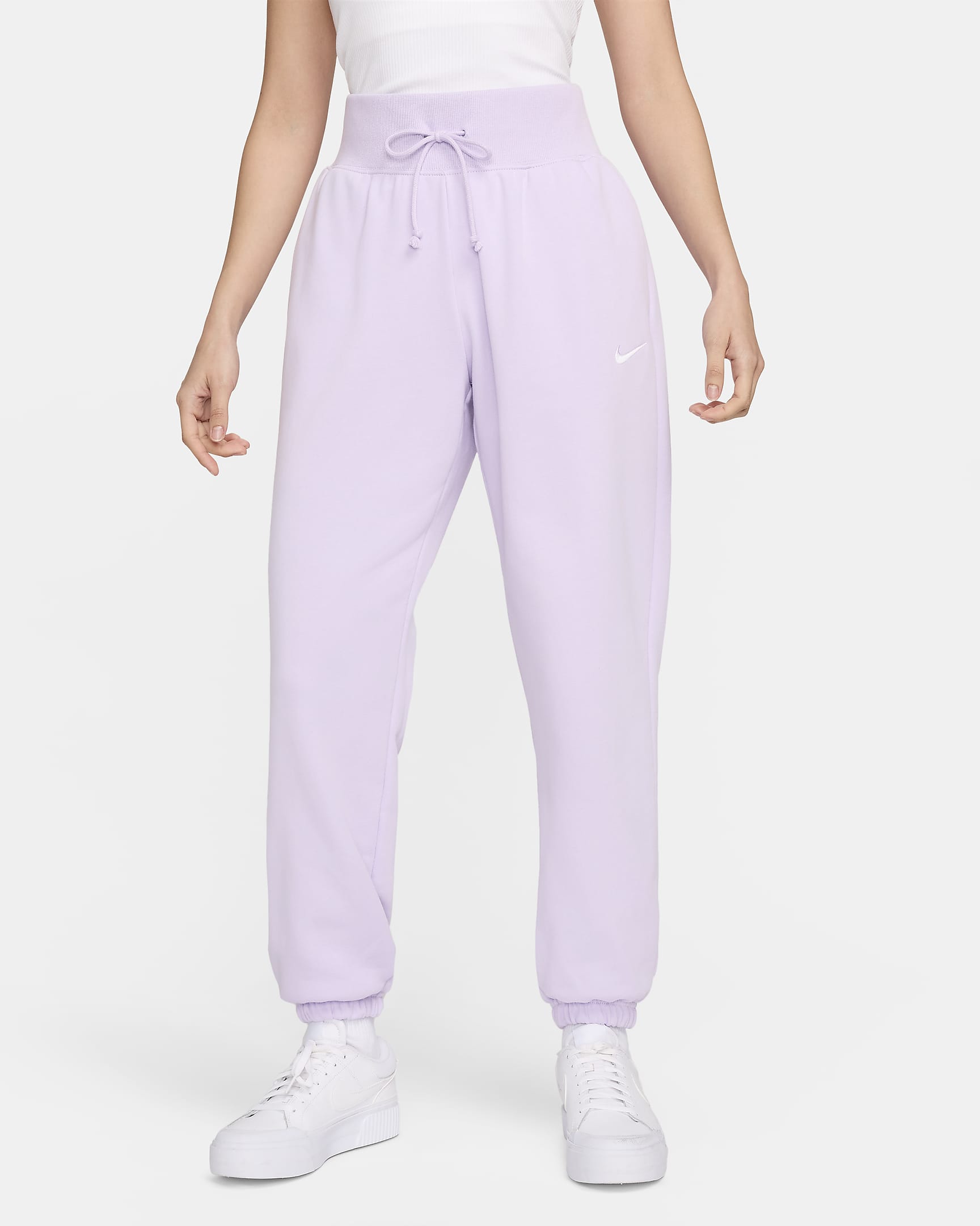 Nike Sportswear Phoenix Fleece Women's High-Waisted Oversized French Terry Sweatpants - Violet Mist/White