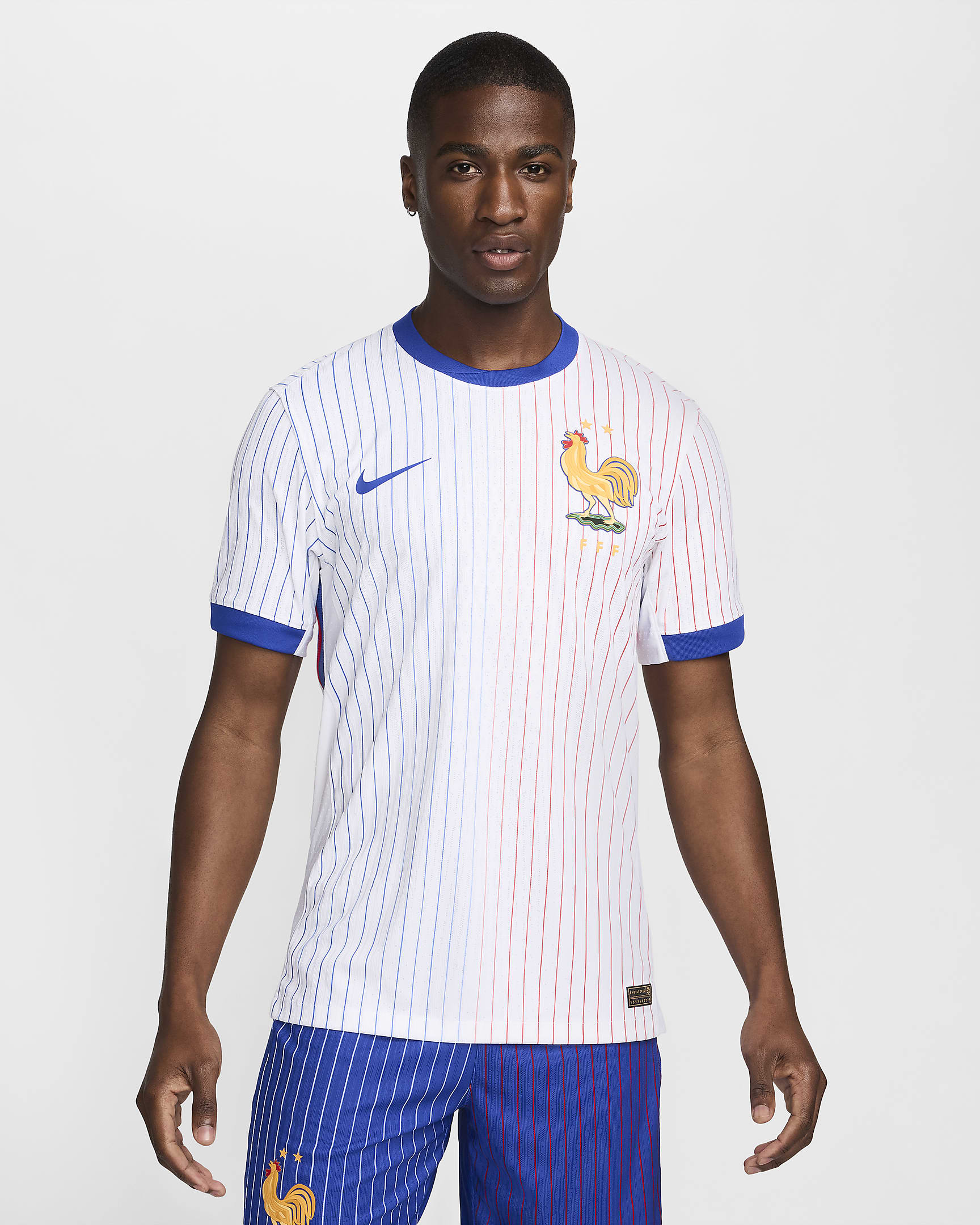 Maglia da calcio Authentic Nike Dri-FIT ADV FFF (squadra maschile) 2024/25 Match da uomo – Away - Bianco/Bright Blue/University Red/Bright Blue