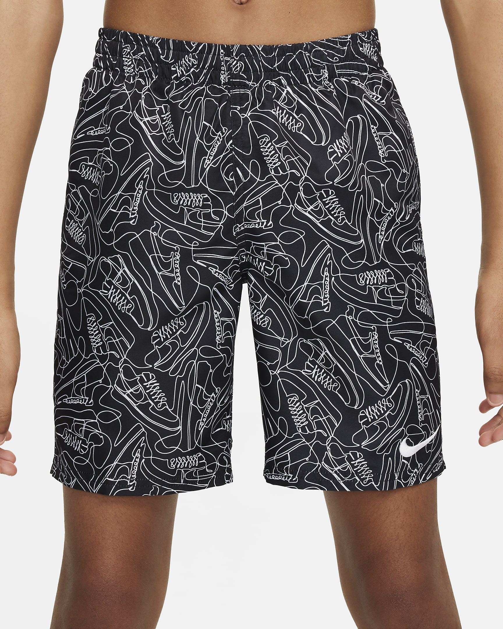 Shorts de vóleibol de 18 cm para niño talla grande Natación Nike Sneakers - Negro