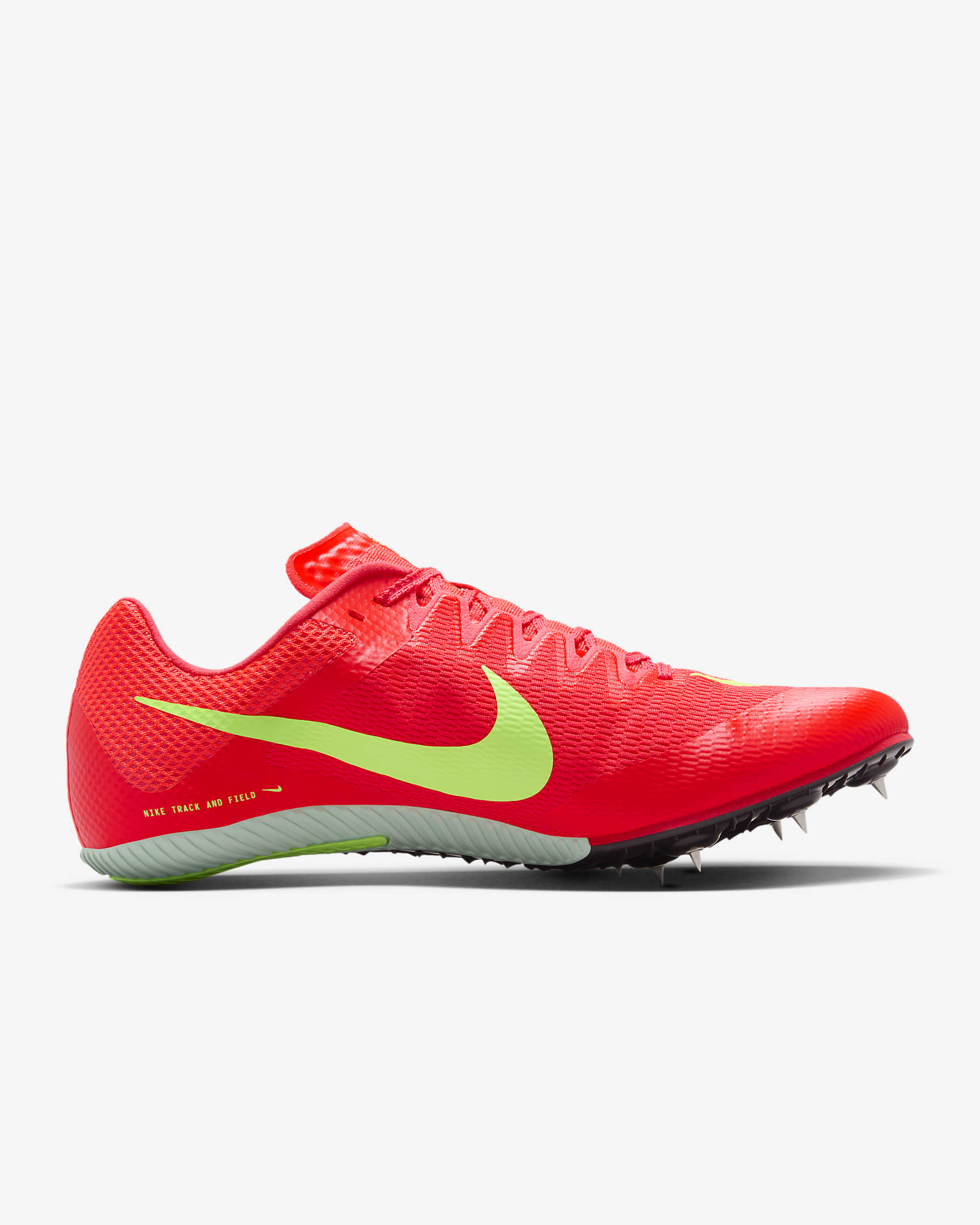 Tenis de atletismo con clavos para carreras rápidas Nike Zoom Rival - Carmesí brillante/Hipernaranja/Avalancha lima/Coral lavado