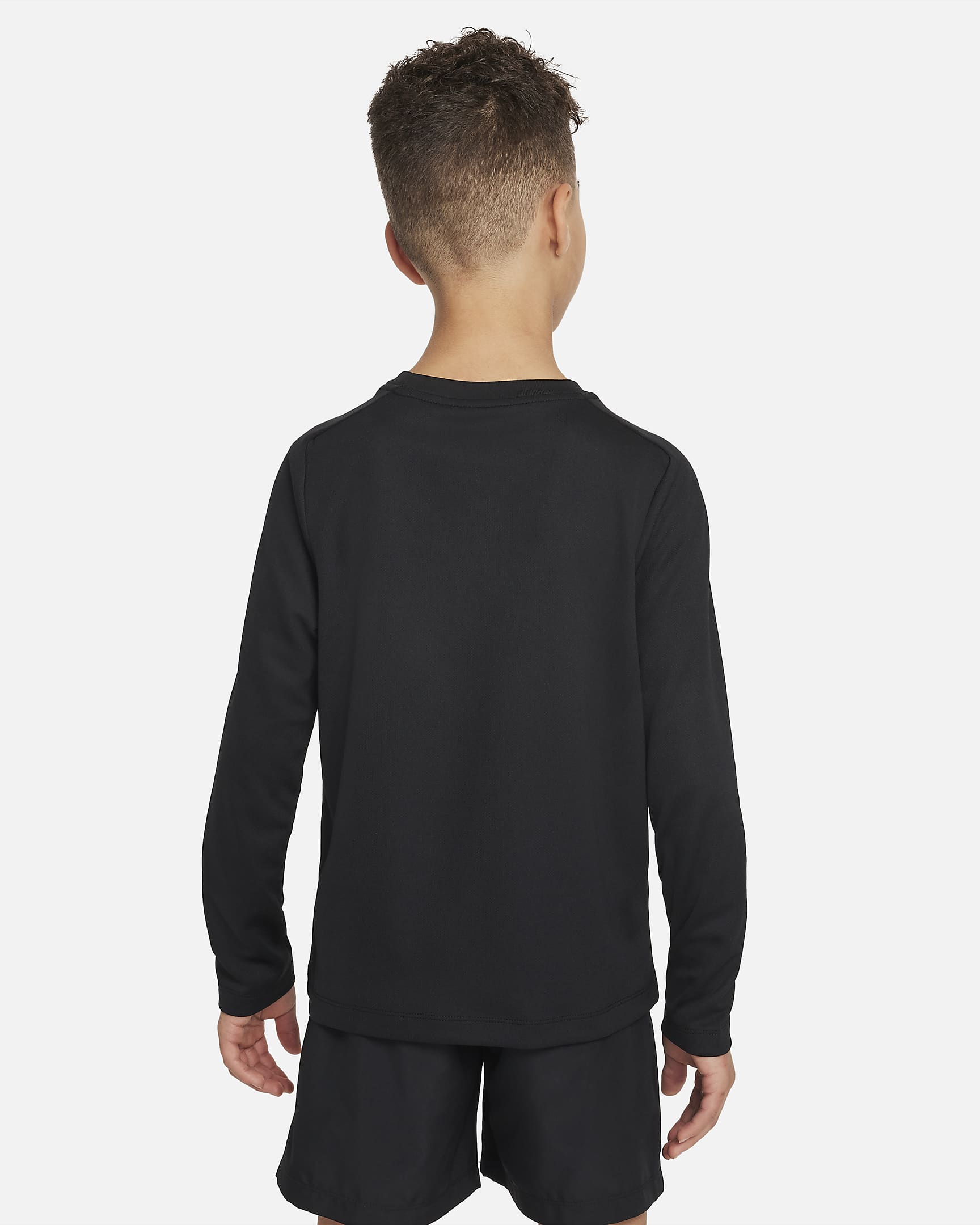 Nike Dri-FIT Multi+ Older Kids' (Boys') Long-Sleeve Top - Black/White