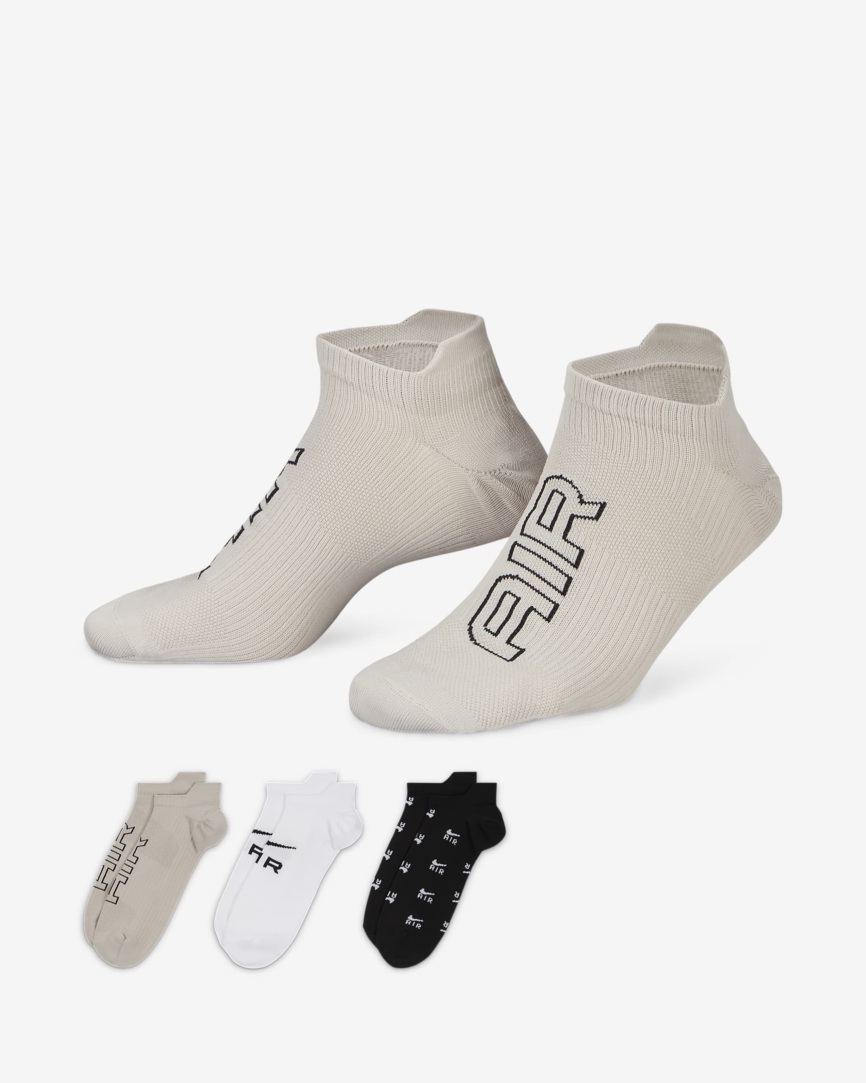 Nike Air Dri-FIT Everyday Plus Lightweight No-Show Socks (3 Pairs) - Multi-Colour