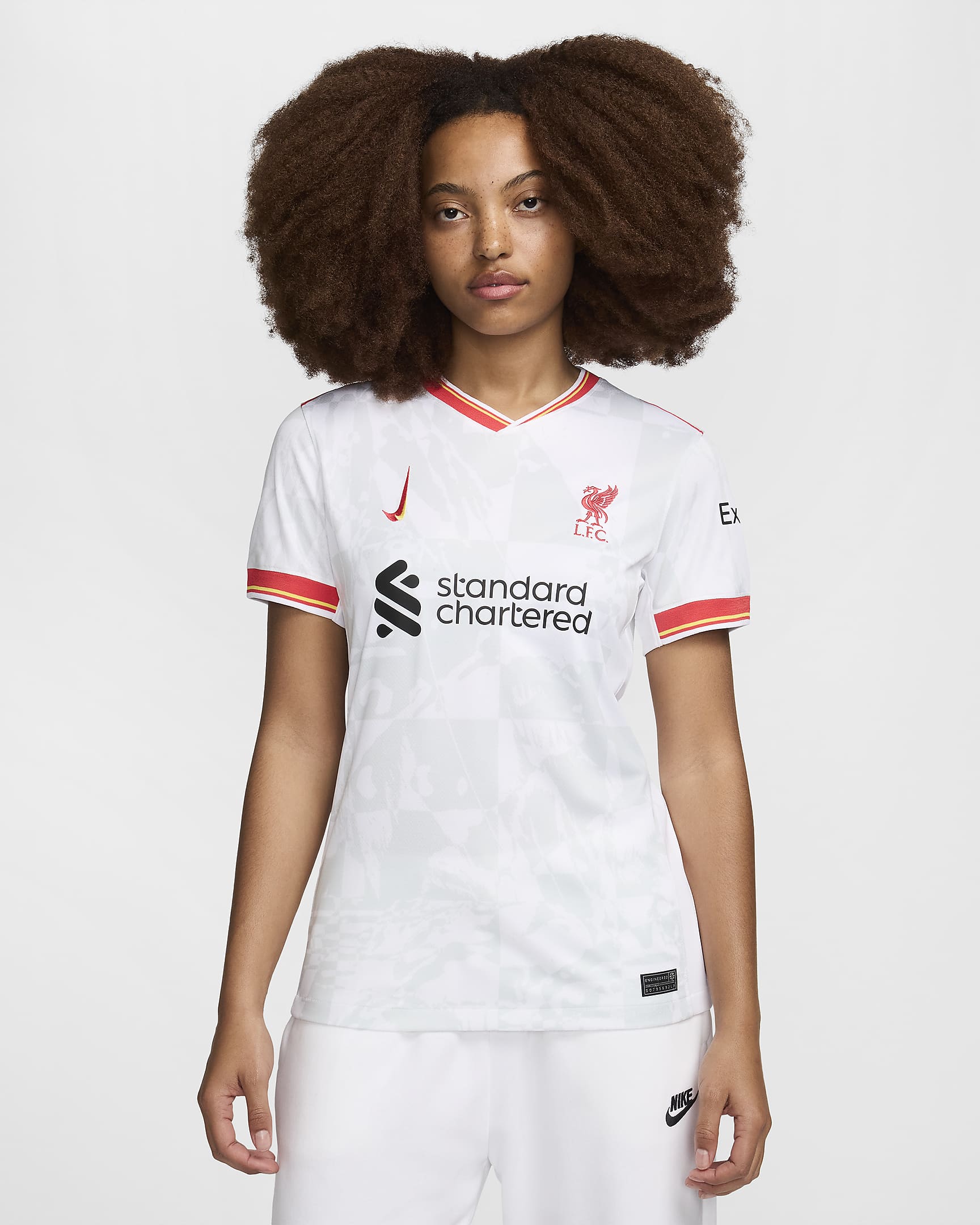 FC Liverpool 2024/25 Stadium Third Nike Dri-FIT Replica Fußballtrikot (Damen) - Weiß/Schwarz/Schwarz/Global Red