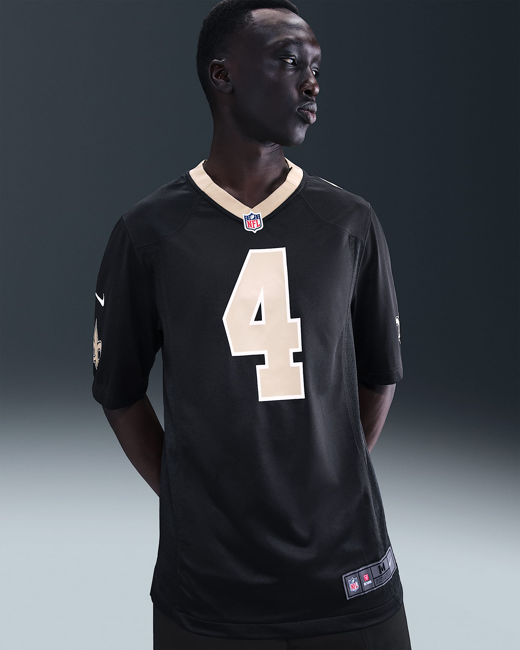 Spelartröja NFL New Orleans Saints (Derek Carr) för män - Svart