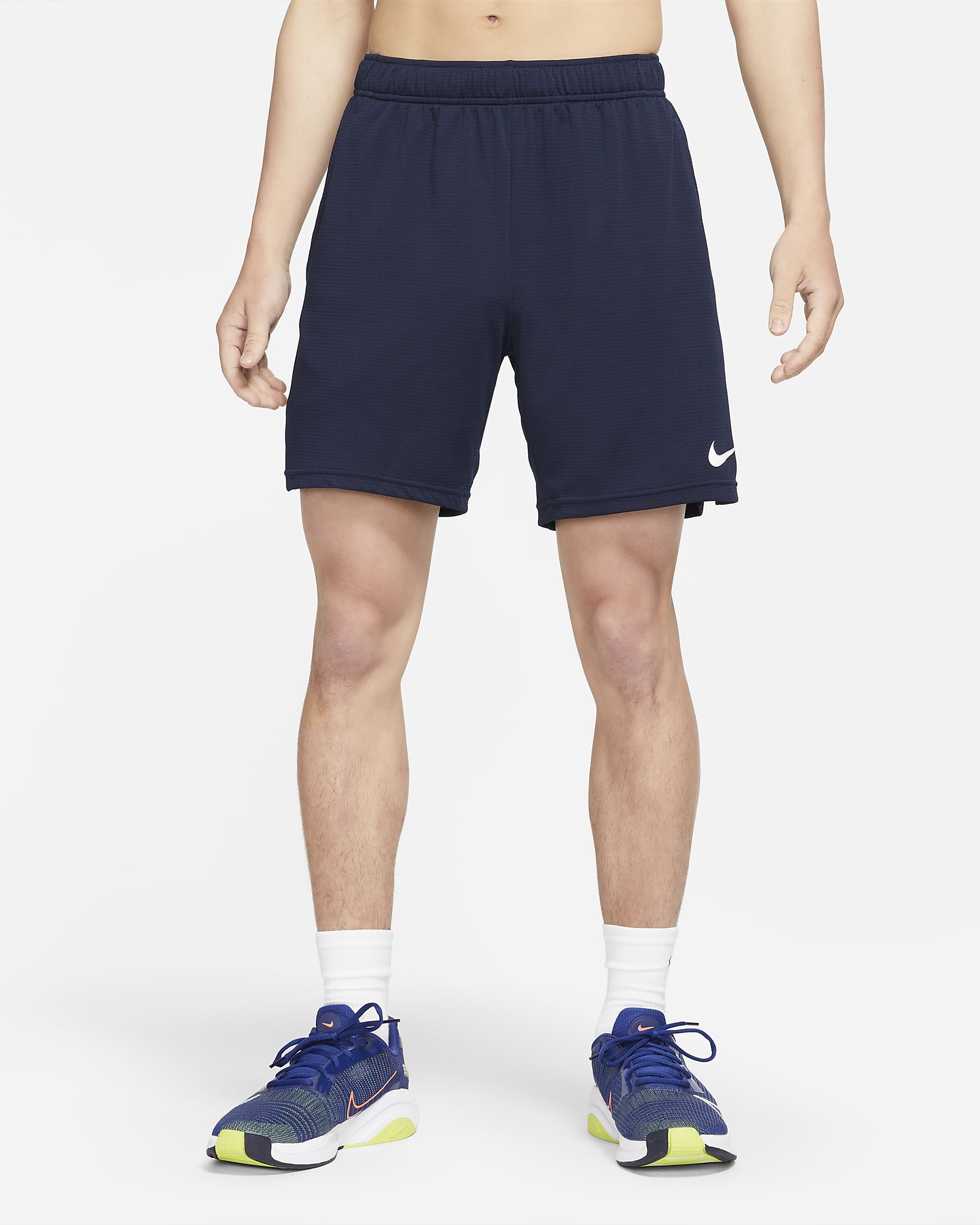 Nike Men's Mesh Training Shorts - Obsidian/White