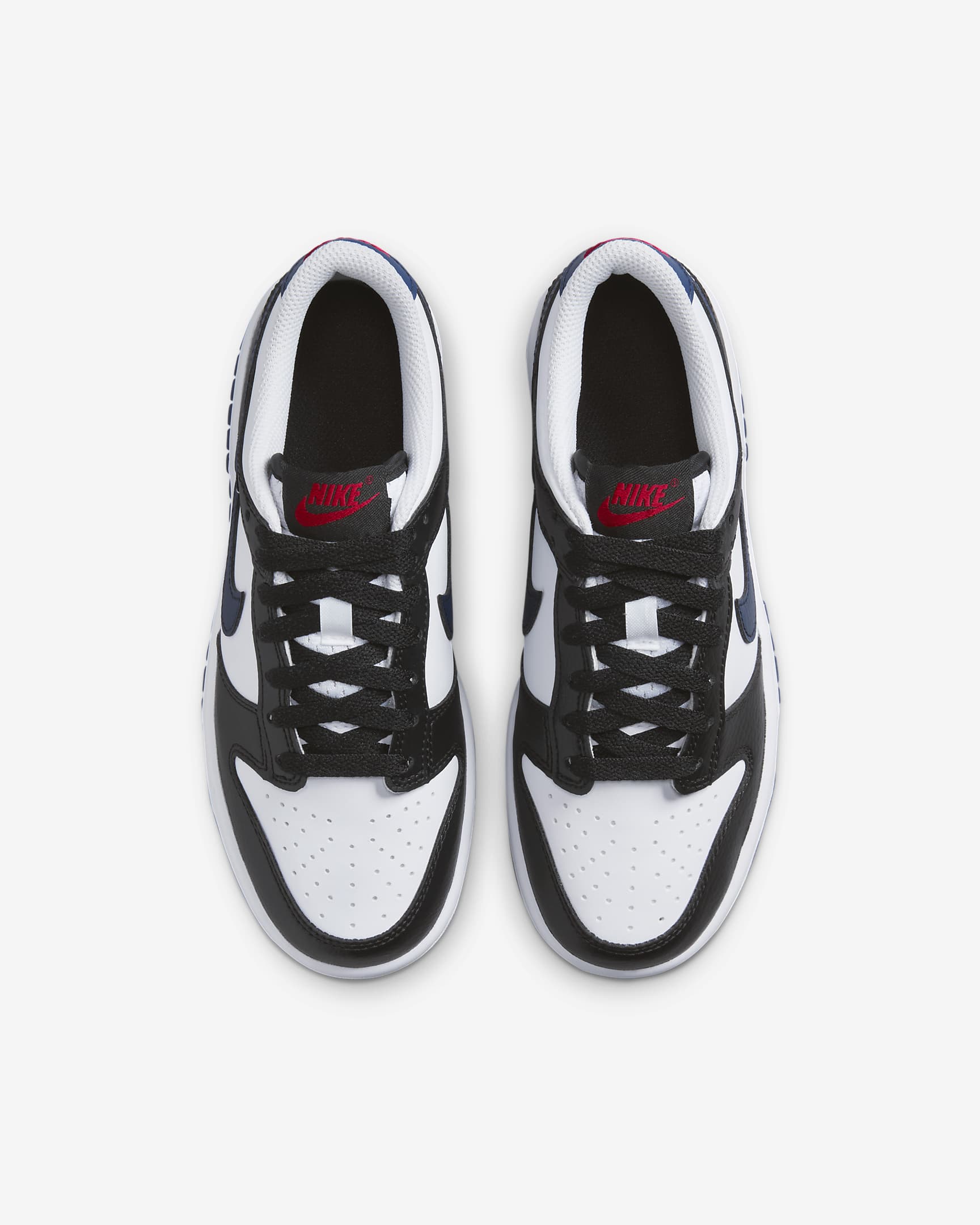 Sko Nike Dunk Low för ungdom - Svart/Vit/University Red/Midnight Navy