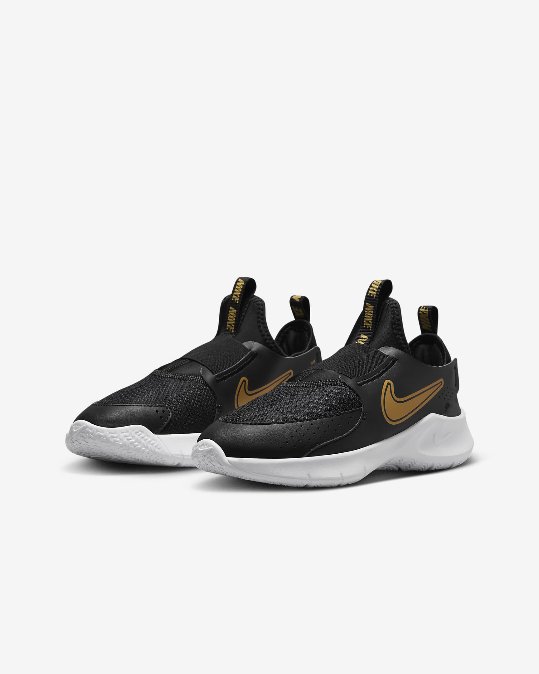 Nike Flex Runner 3 Straßenlaufschuh für ältere Kinder - Schwarz/Weiß/Metallic Gold