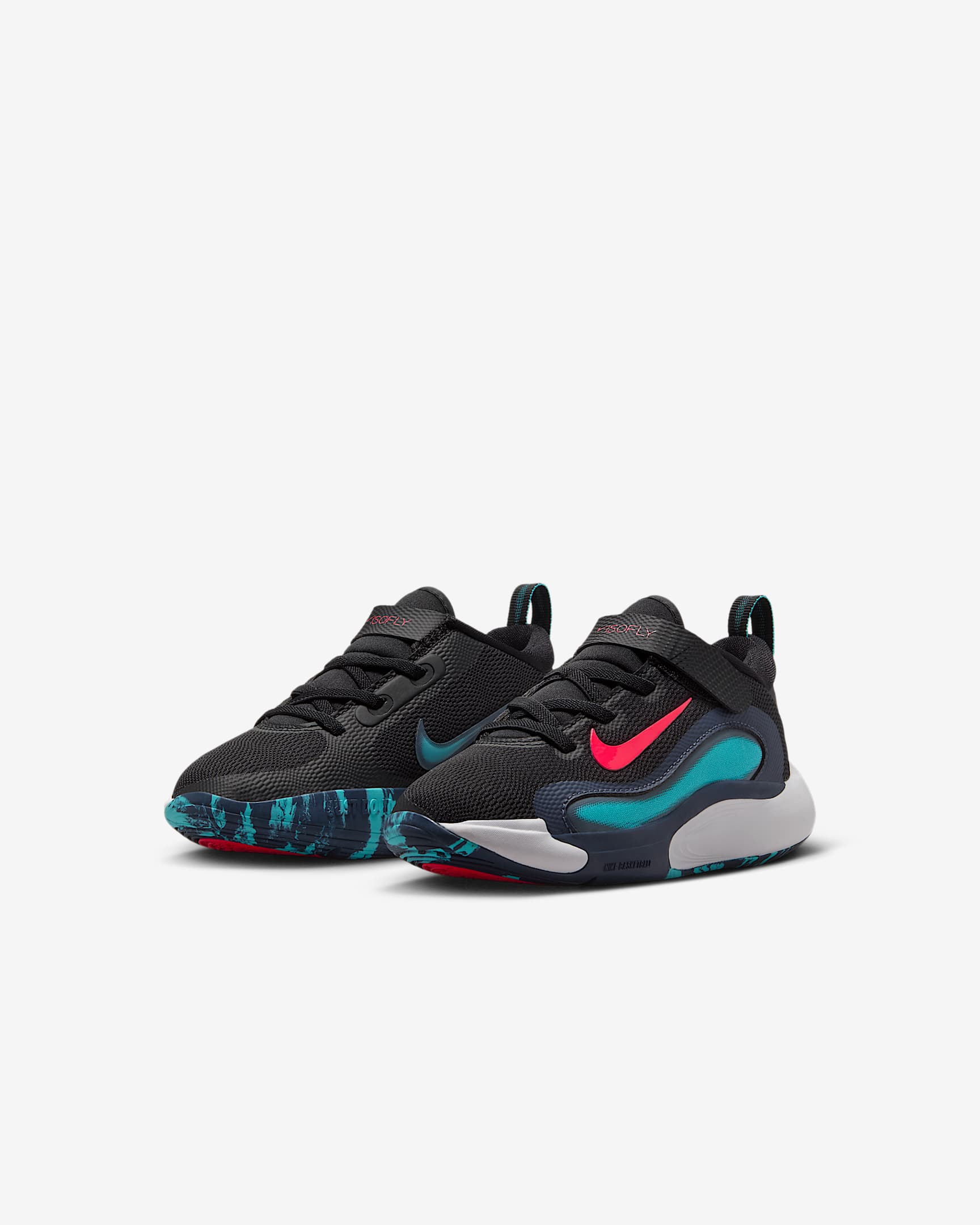 รองเท้าเด็กเล็ก NikeIsoFly - ดำ/Dusty Cactus/Thunder Blue/Bright Crimson