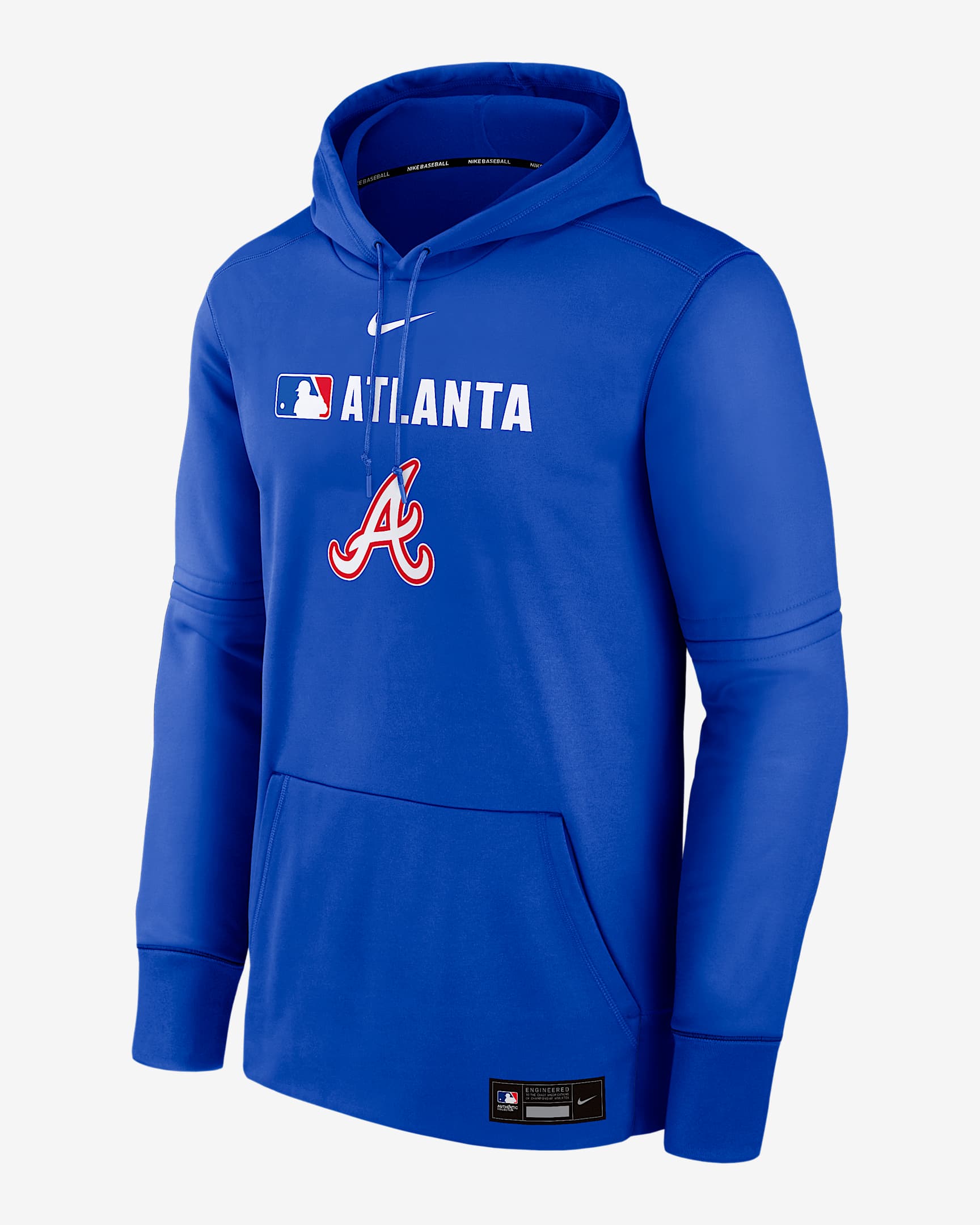 Atlanta Braves Authentic Collection City Connect Men's Nike Therma MLB Pullover Hoodie - Royal