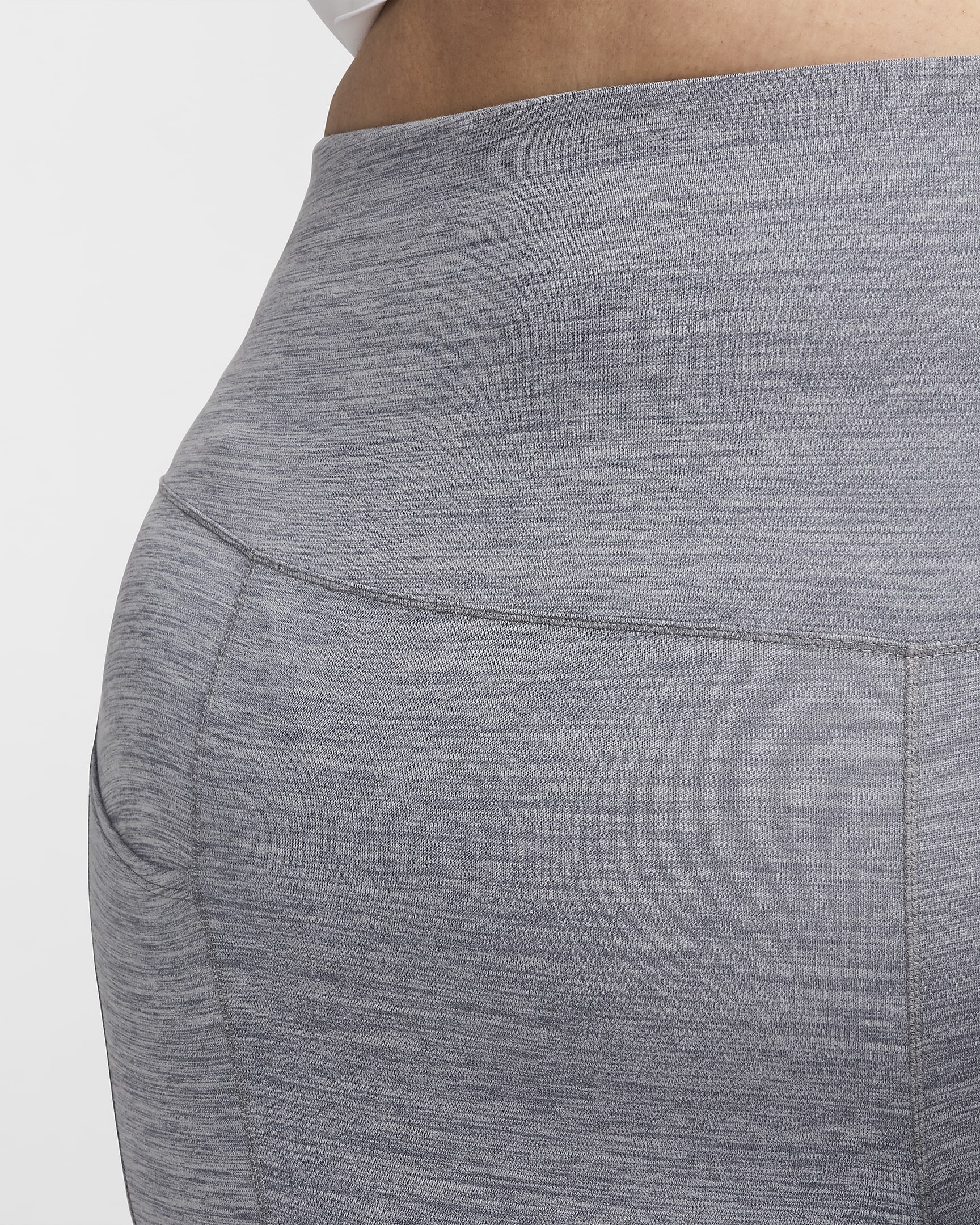 Nike One Women's High-Waisted 7/8 Leggings with Pockets (Plus Size) - Smoke Grey/Heather/Black