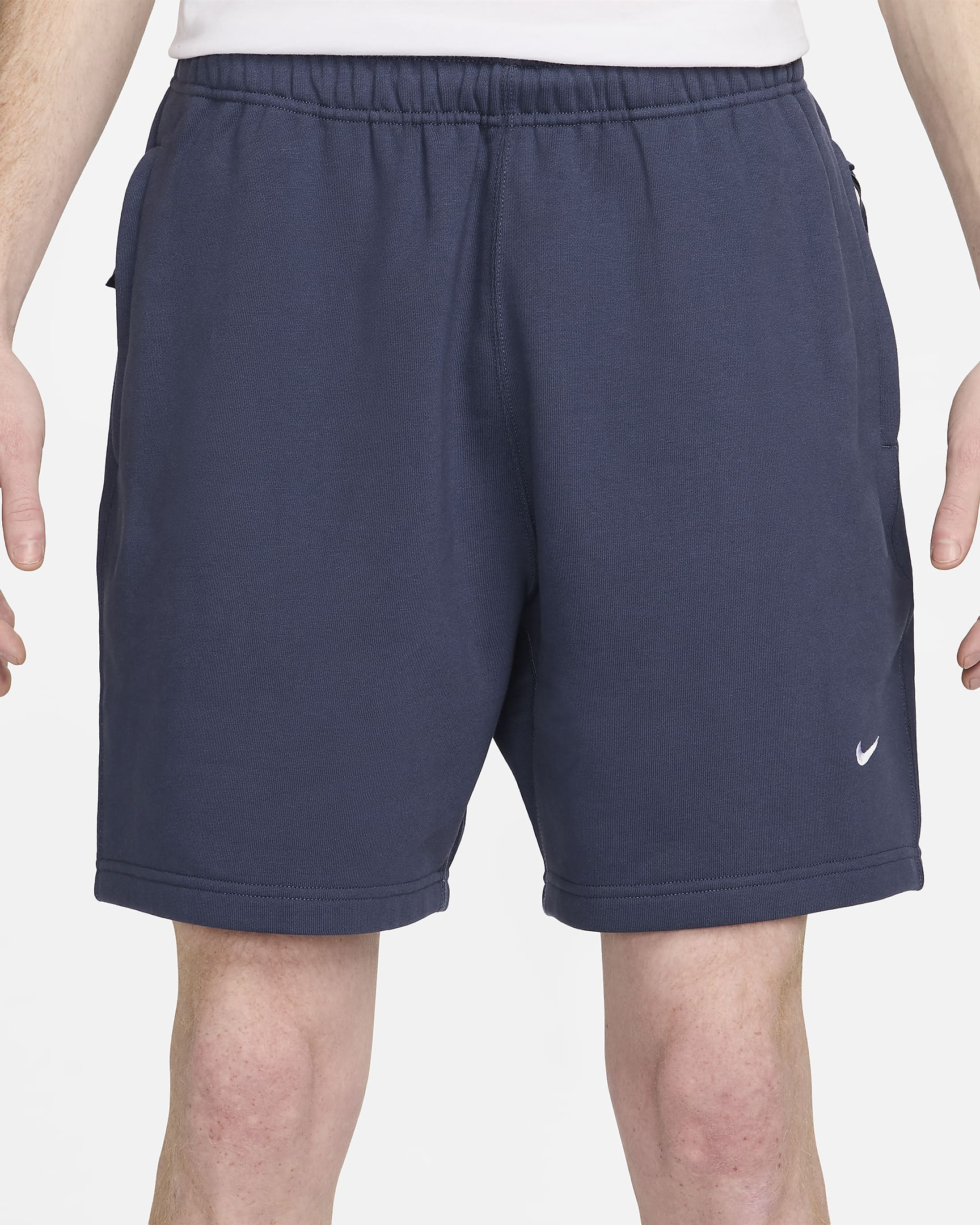 Shorts in fleece Nike Solo Swoosh – Uomo - Thunder Blue/Bianco