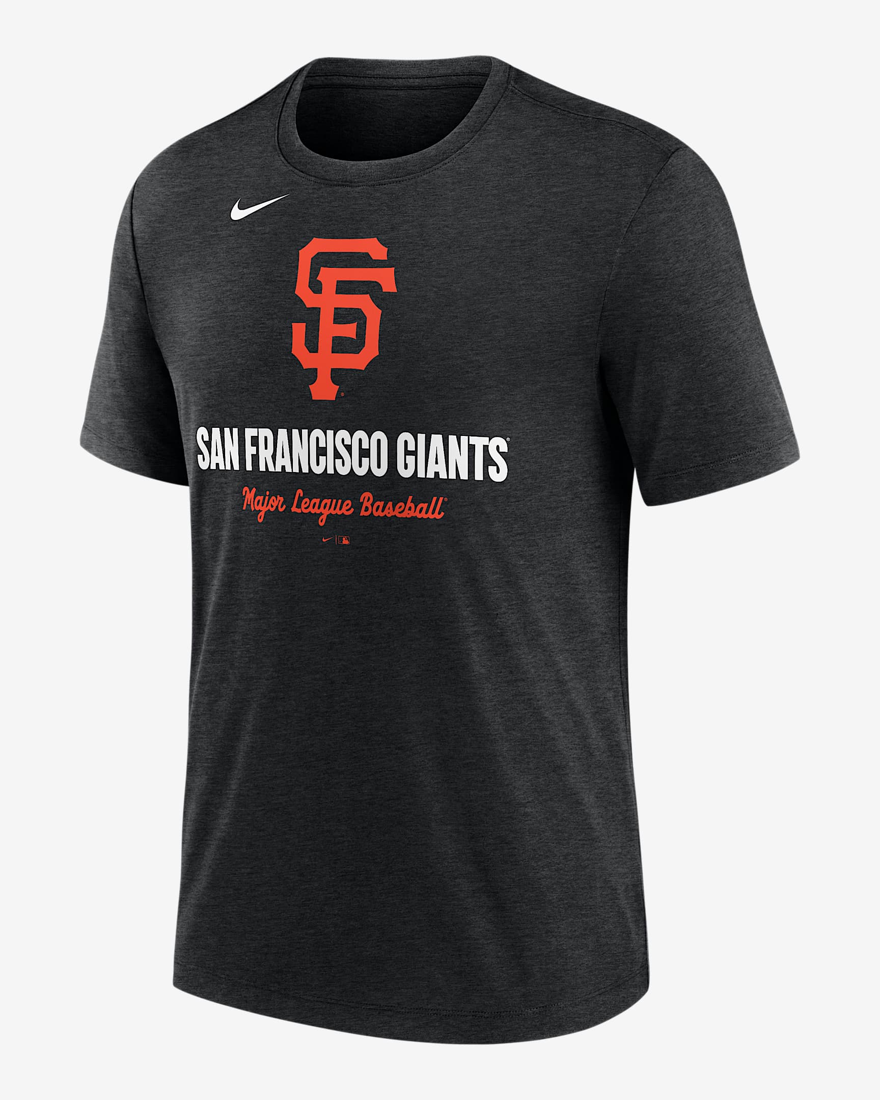 San Francisco Giants Logo Playera Nike de la MLB para hombre - Negro jaspeado