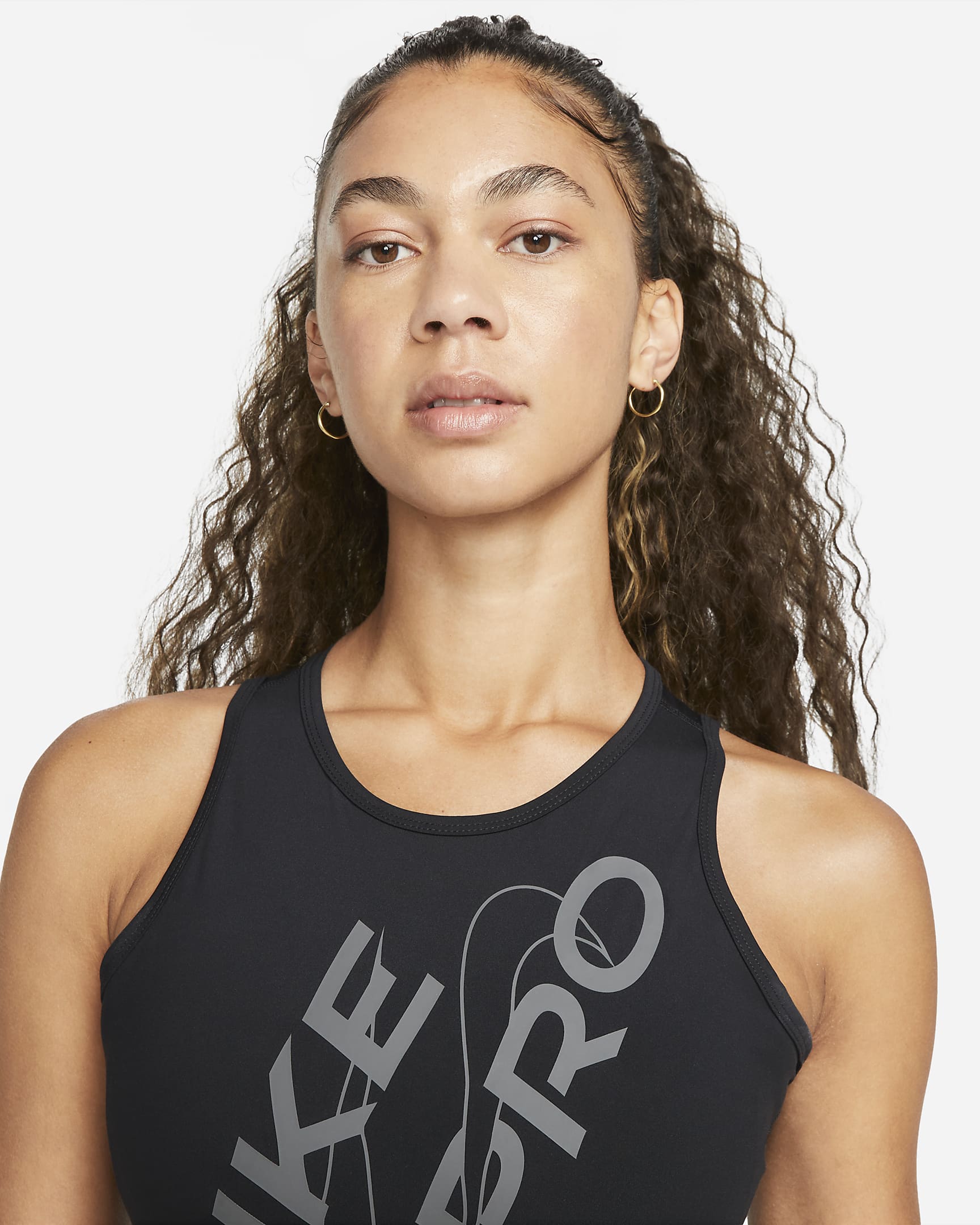 Nike Pro Dri-FIT cropped tanktop voor dames - Zwart/Iron Grey