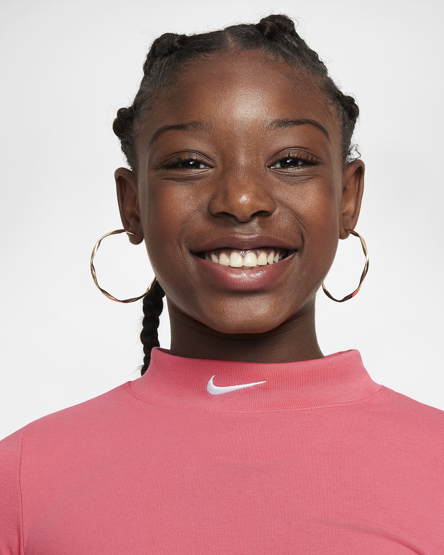 Nike Sportswear Girls' Long-Sleeve Top - Aster Pink/White