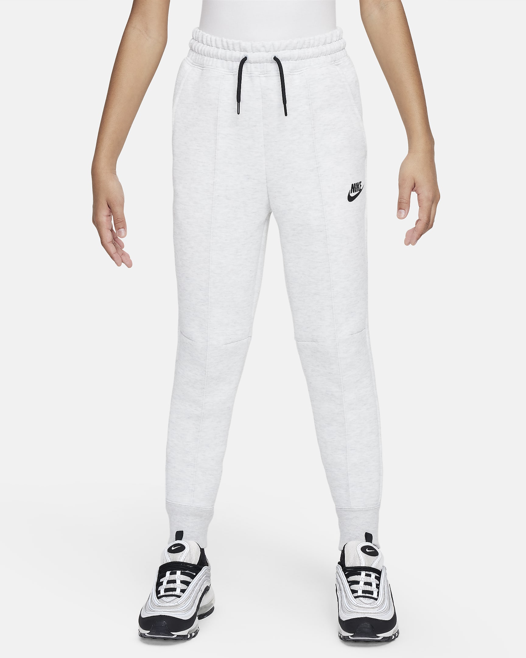 Nike Sportswear Tech Fleece Older Kids' (Girls') Joggers - Light Grey/Heather/Black/Black