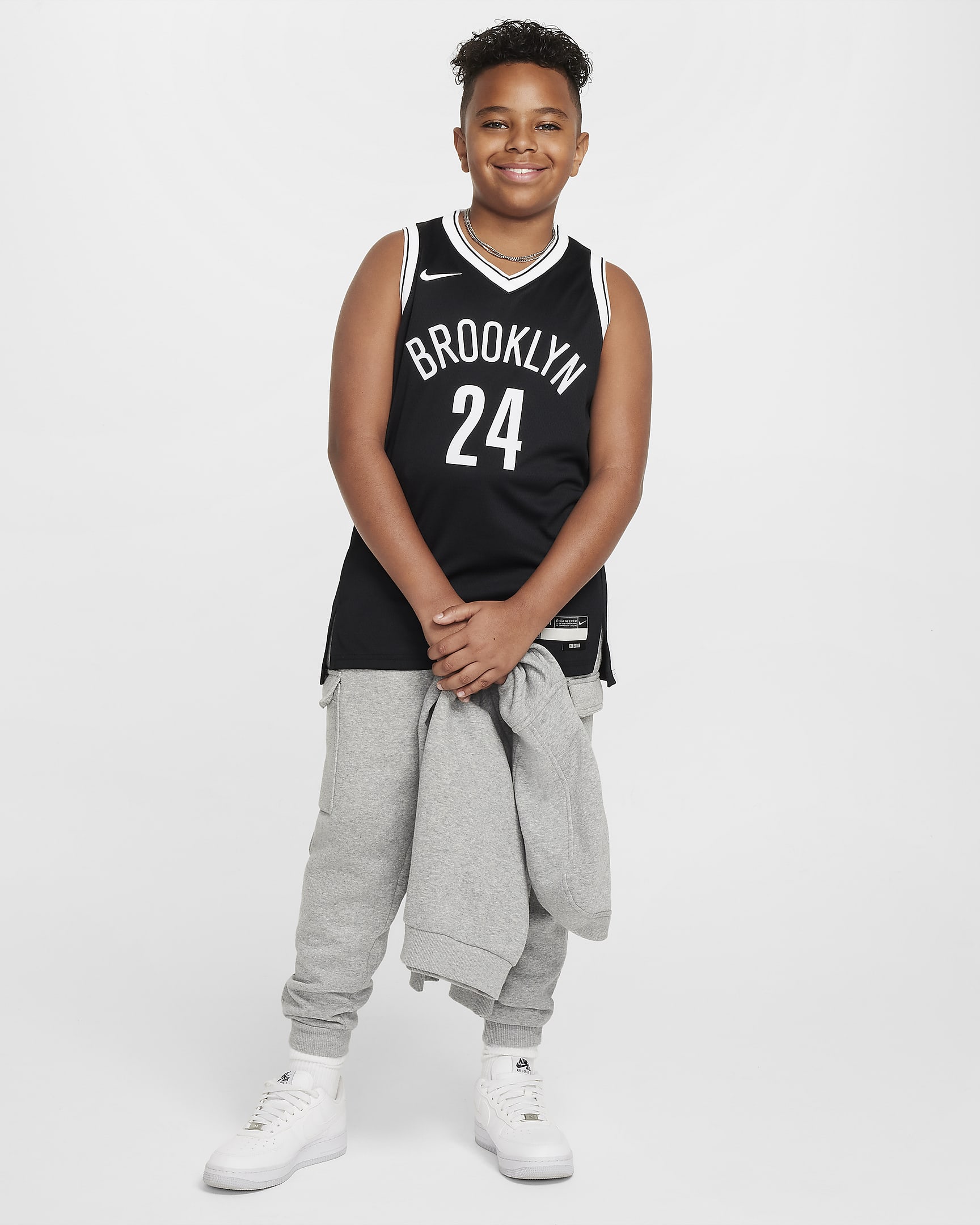 Maillot Nike NBA Swingman Brooklyn Nets Icon Edition 2021/22 pour Enfant plus âgé - Noir