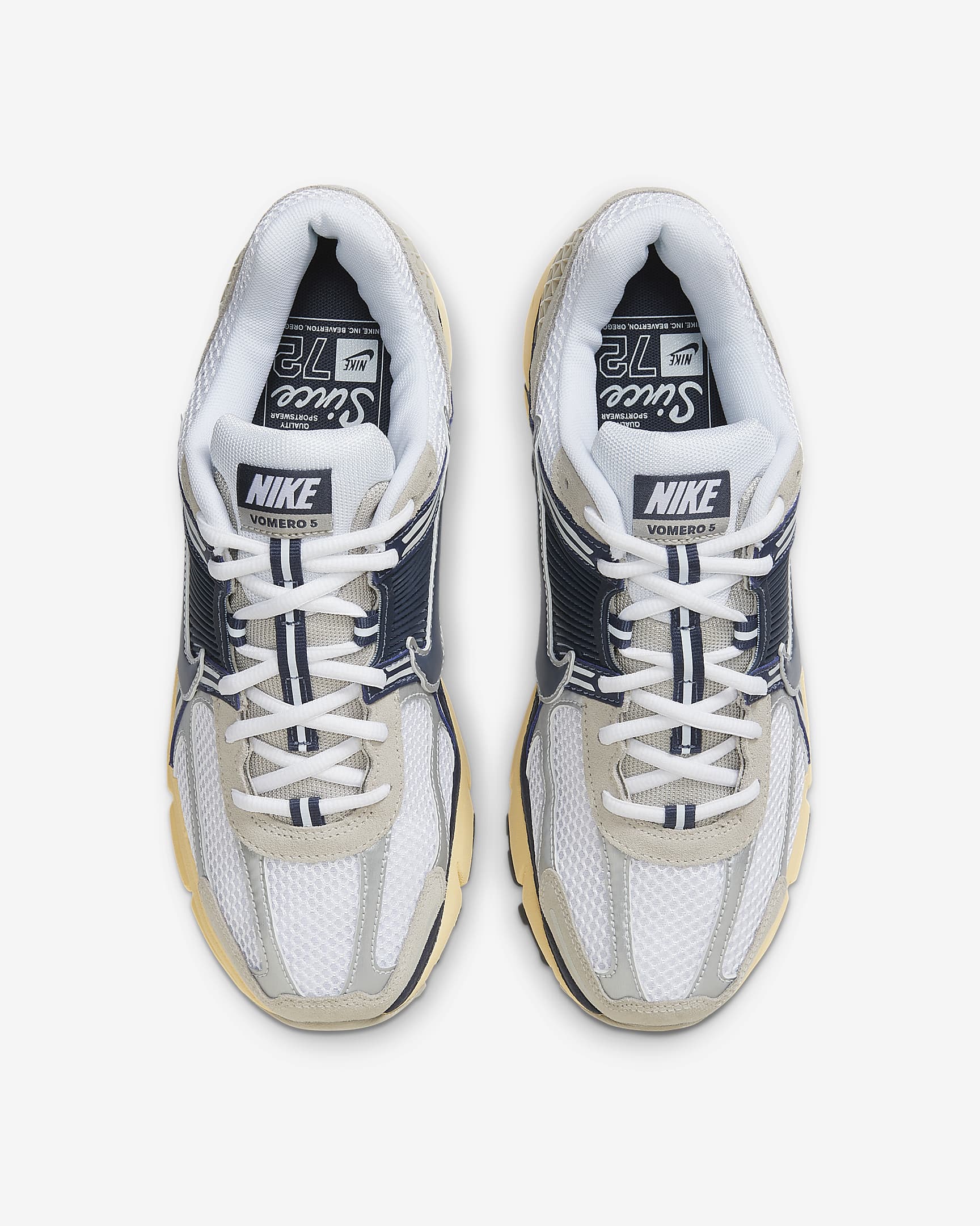 Nike Zoom Vomero 5 Men's Shoes - White/Cream II/Metallic Platinum/Thunder Blue