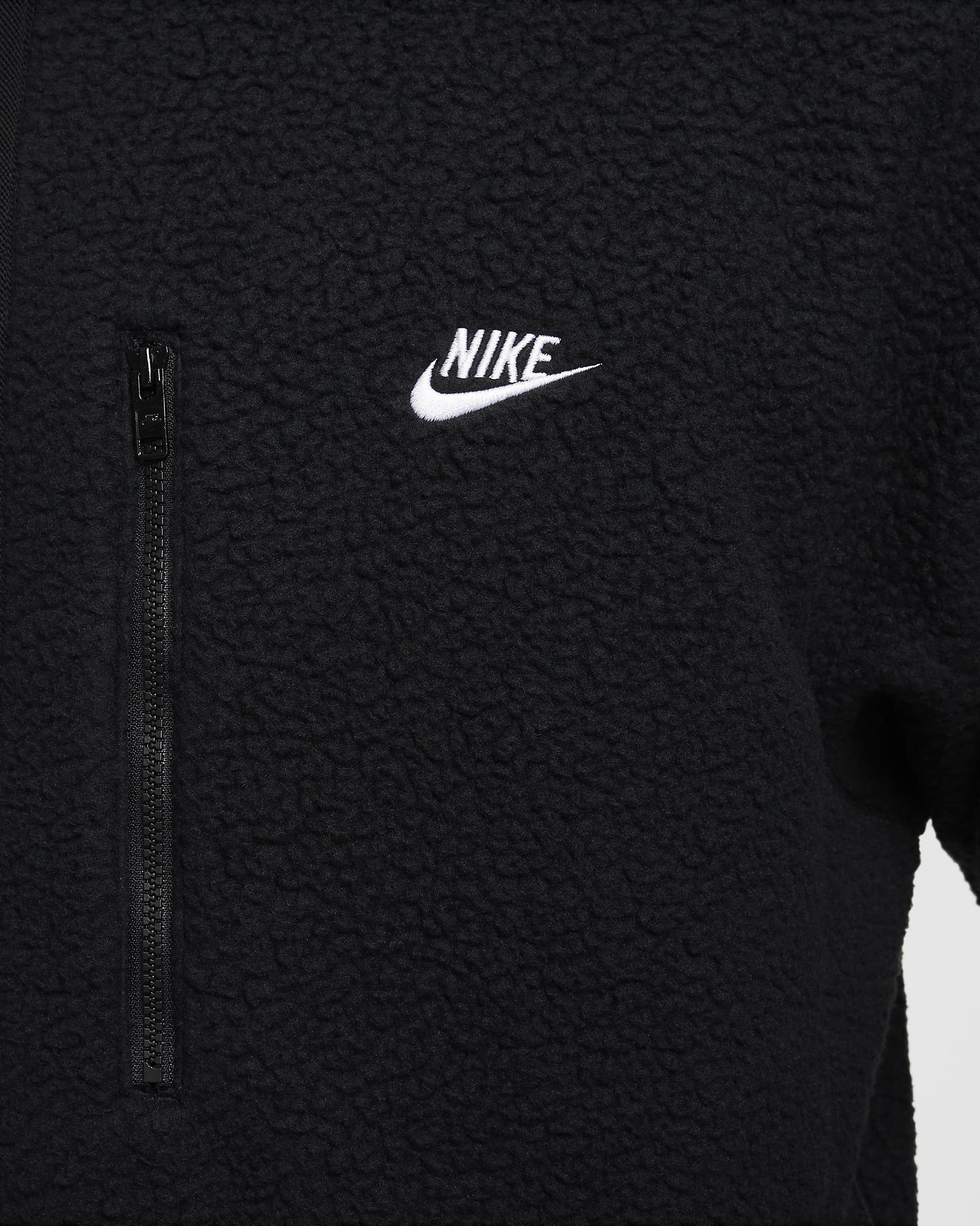 Nike Sportswear Club Men's Fleece Jacket - Black/White