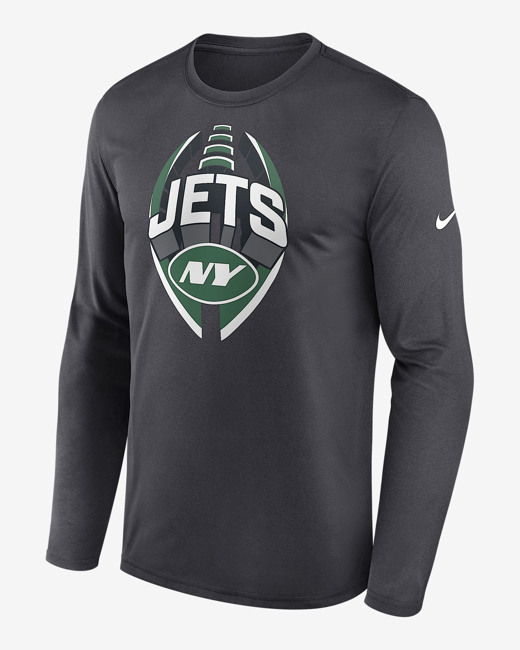 New York Jets Legend Icon Men's Nike Dri-FIT NFL Long-Sleeve T-Shirt - Anthracite