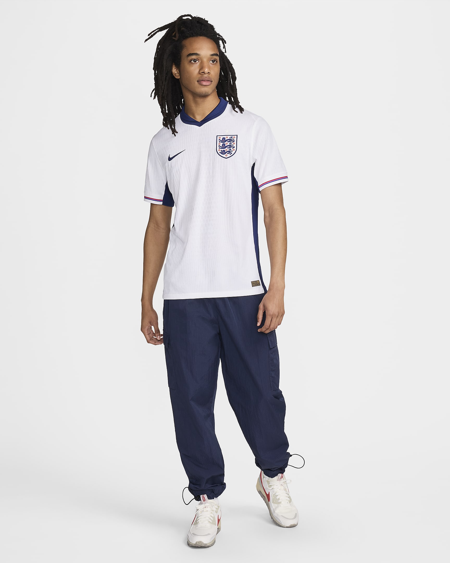 England (Men's Team) 2024/25 Match Home Men's Nike Dri-FIT ADV Football Authentic Shirt - White/Blue Void