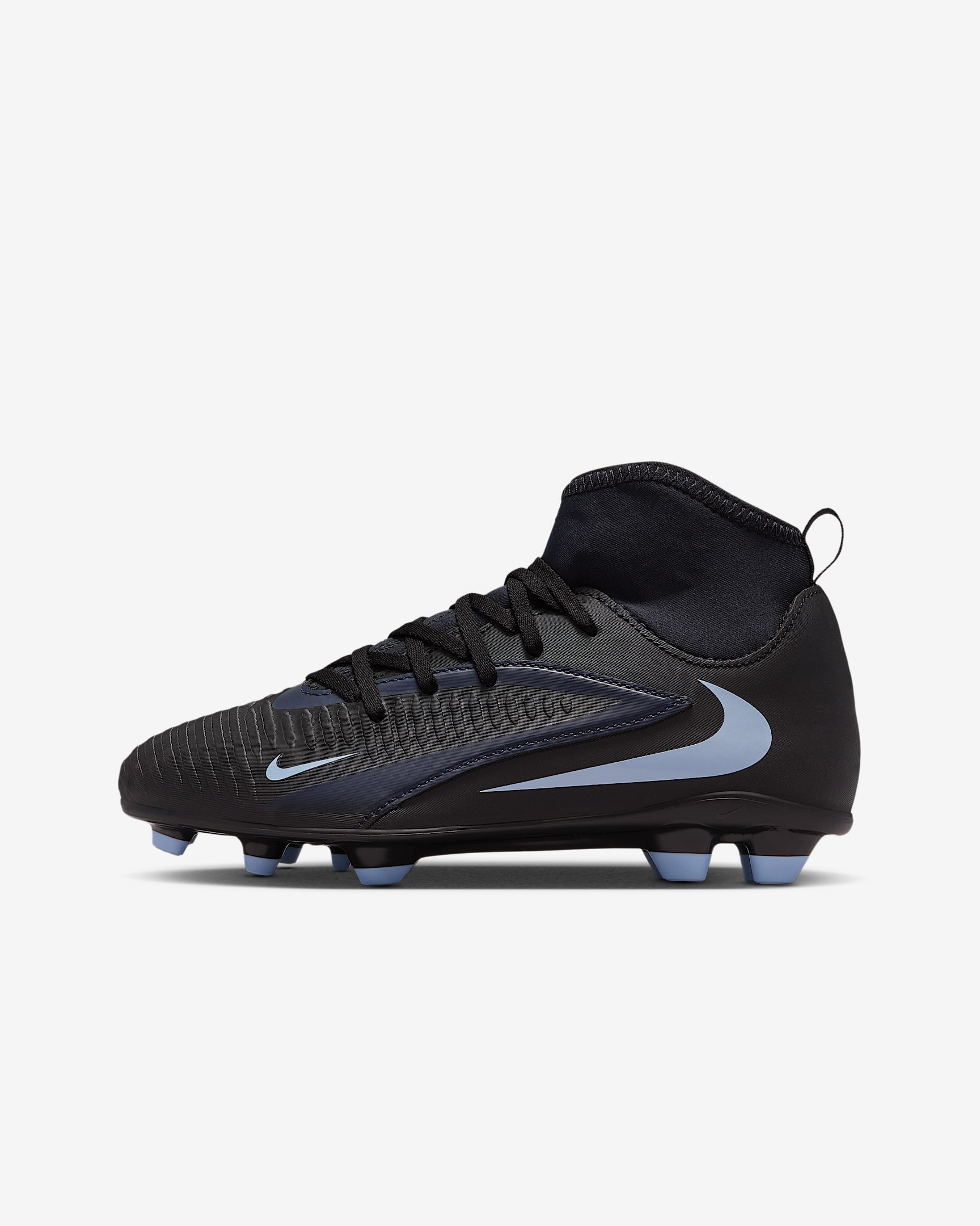 Nike Jr. Phantom 6 High Club Big Kids' Multi-Ground Soccer Cleats - Black/Black