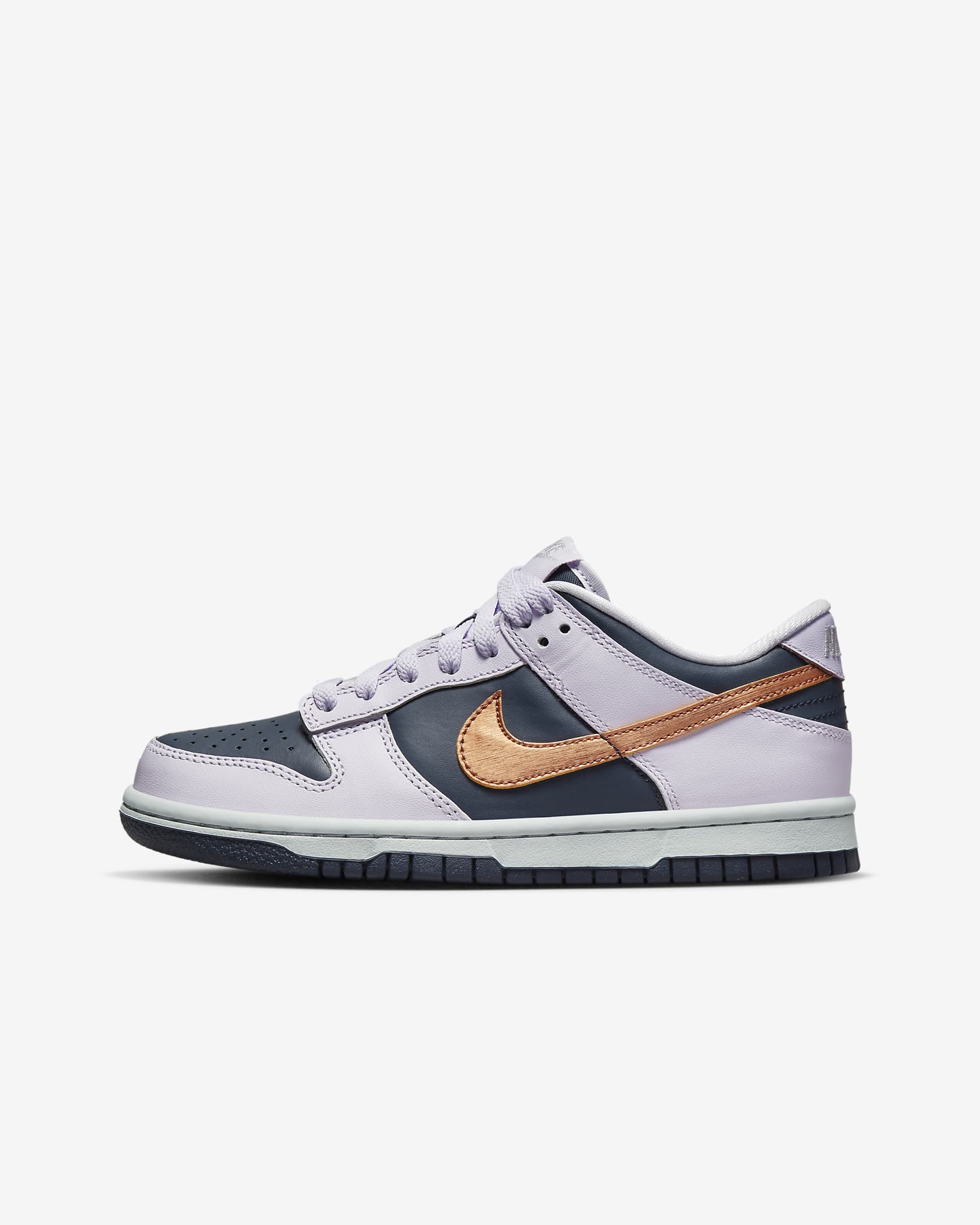 Nike Dunk Low SE Older Kids' Shoes - Thunder Blue/Barely Grape/Violet Frost/Metallic Copper