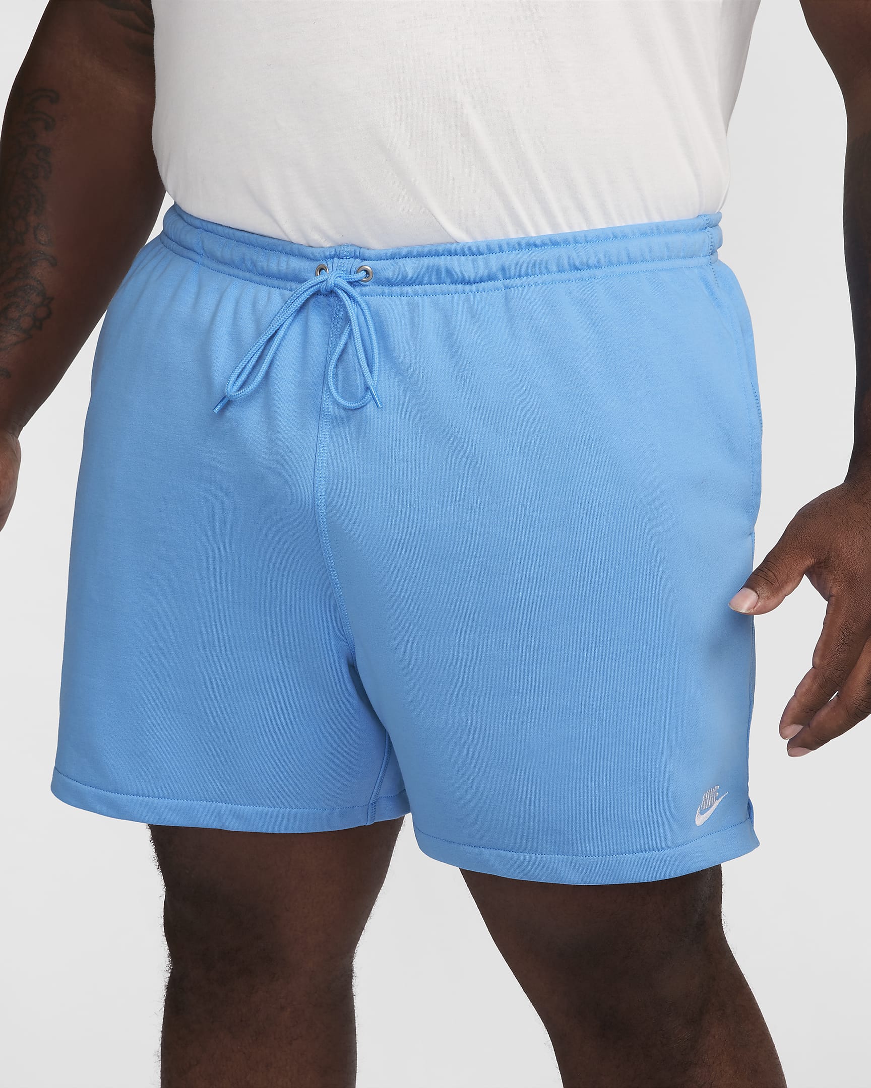 Nike Club Flow frottéshorts til herre - University Blue/University Blue/Hvit