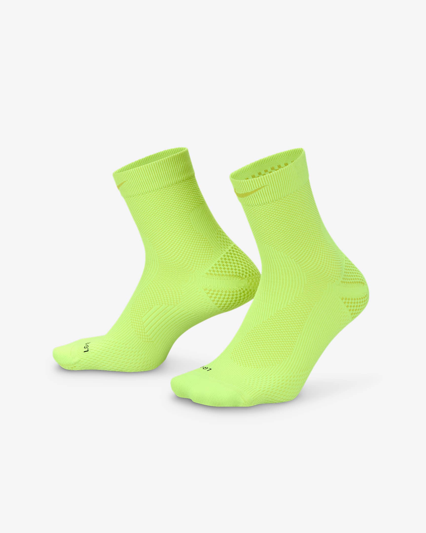 Nike Running Lightweight Micro Crew sokker (ett par) - Volt/Bright Cactus/Svart/Bright Cactus