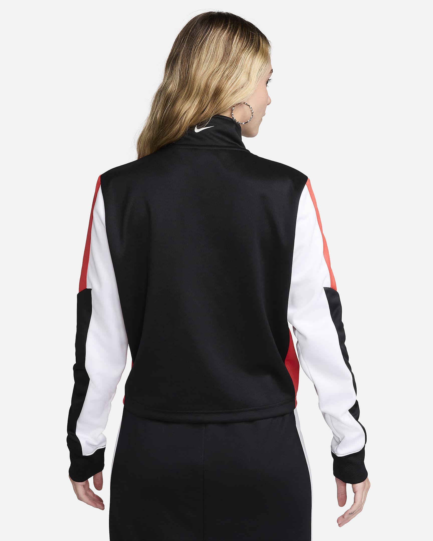 Nike Sportswear Women's Tracksuit Top - Black/Light Crimson/White