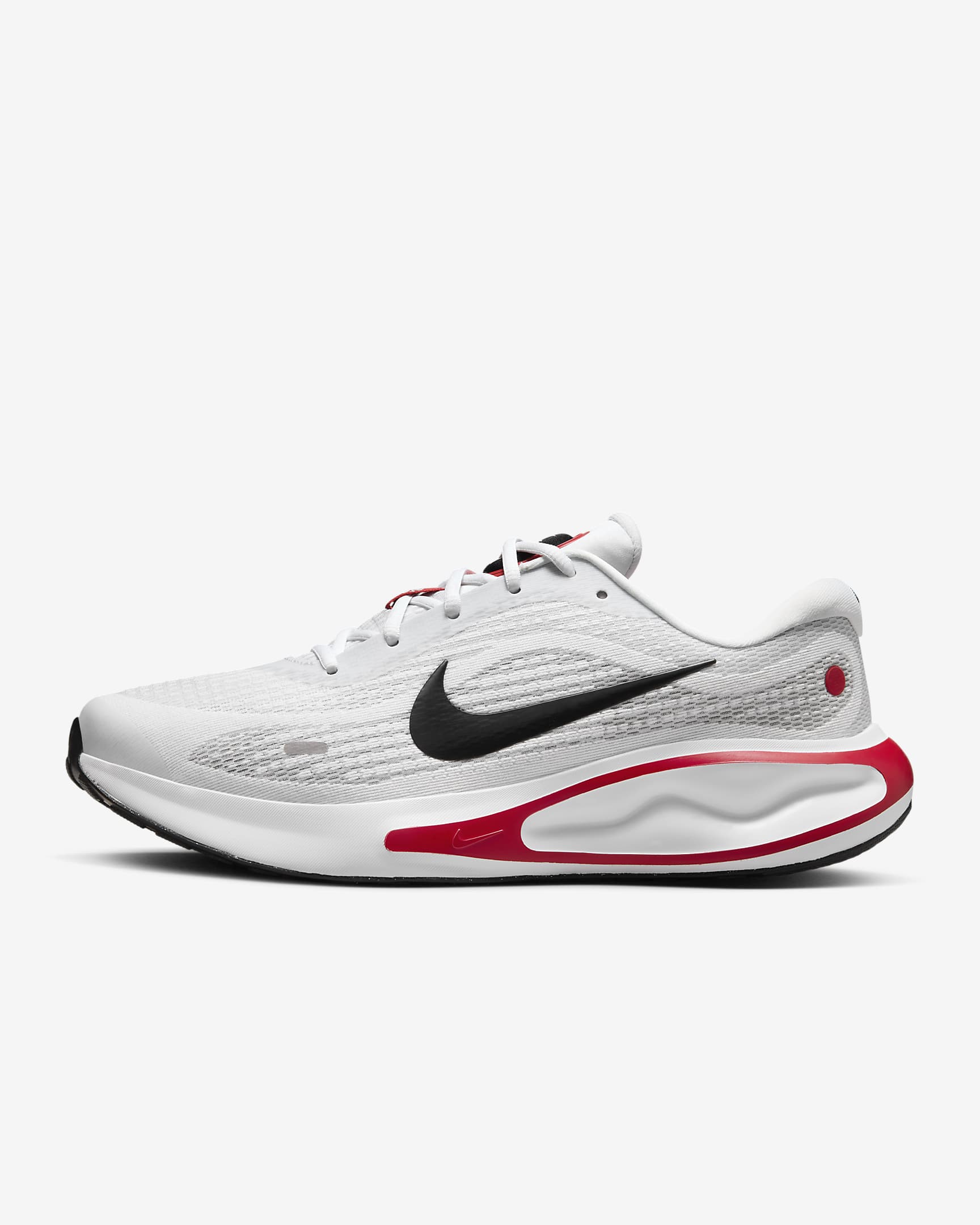 Nike Journey Run Men's Road Running Shoes - White/Fire Red/Cement Grey/Black