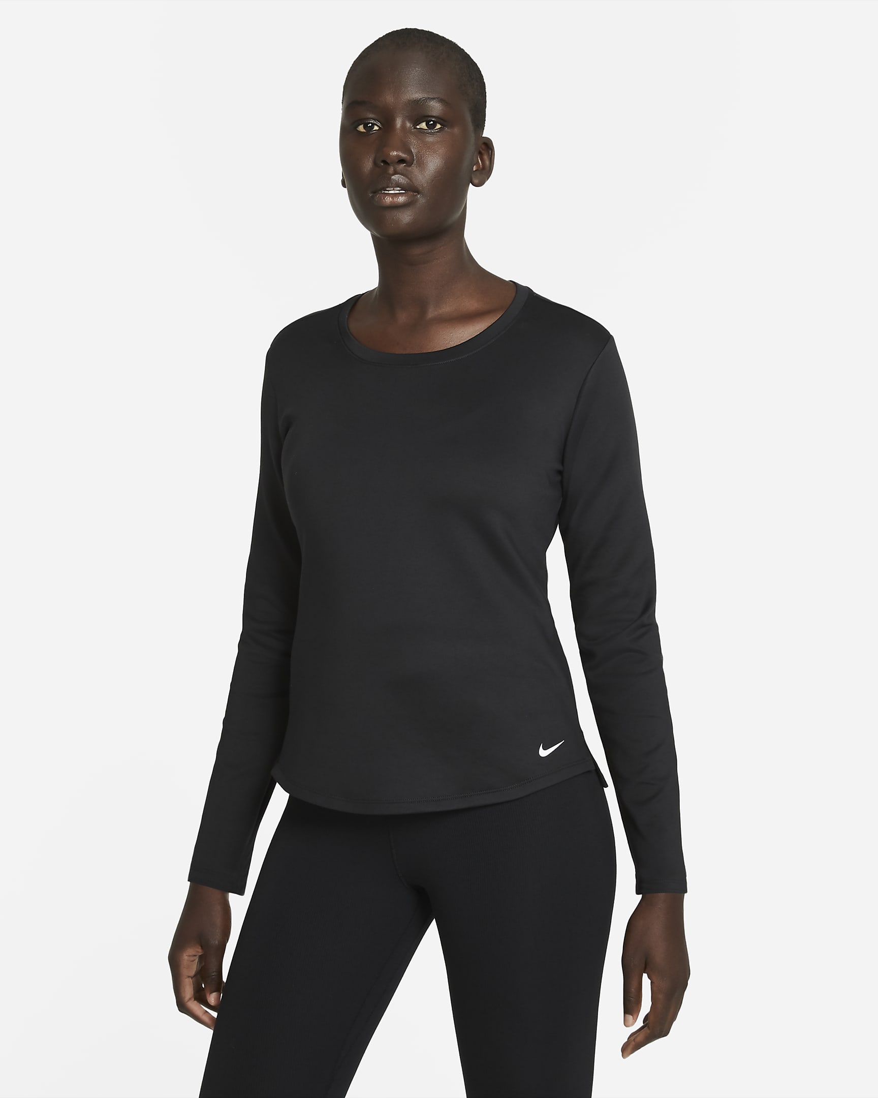 Nike Therma-FIT One hosszú ujjú női felső - Fekete/Fehér