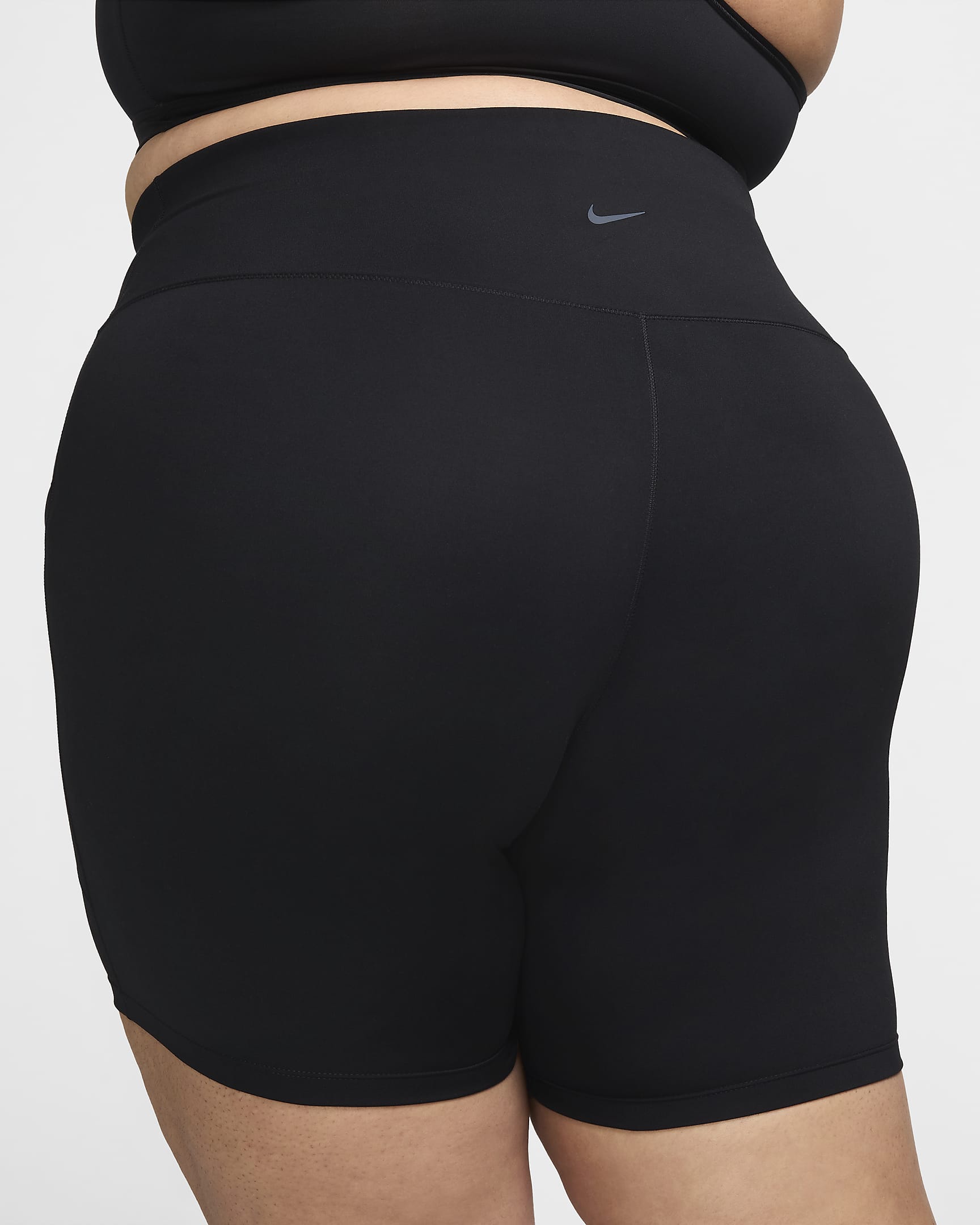 Nike One Women's High-Waisted 8" Biker Shorts with Pockets (Plus Size) - Black/Black