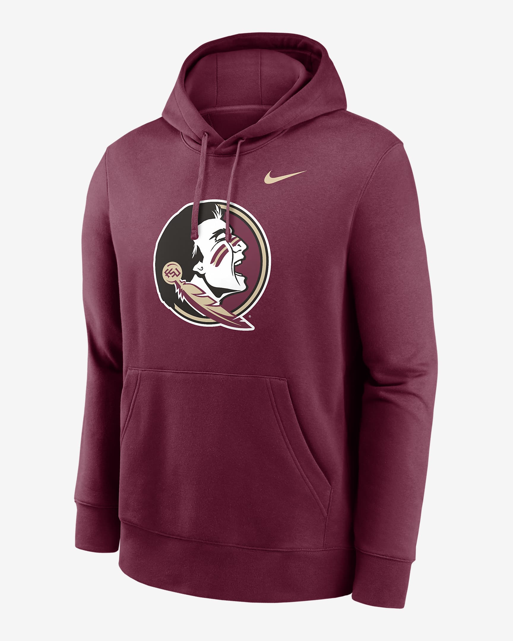 Florida State Seminoles Primetime Evergreen Club Primary Logo Men's Nike College Pullover Hoodie - Garnet