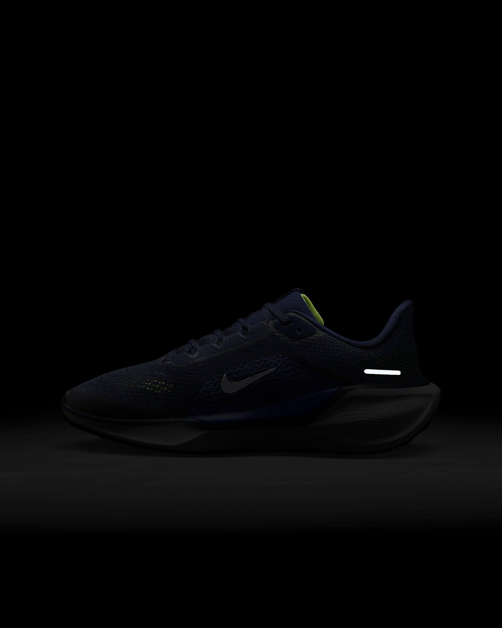 Nike Pegasus 41 løpesko for vei til store barn - Midnight Navy/Svart/Volt/Reflect Silver