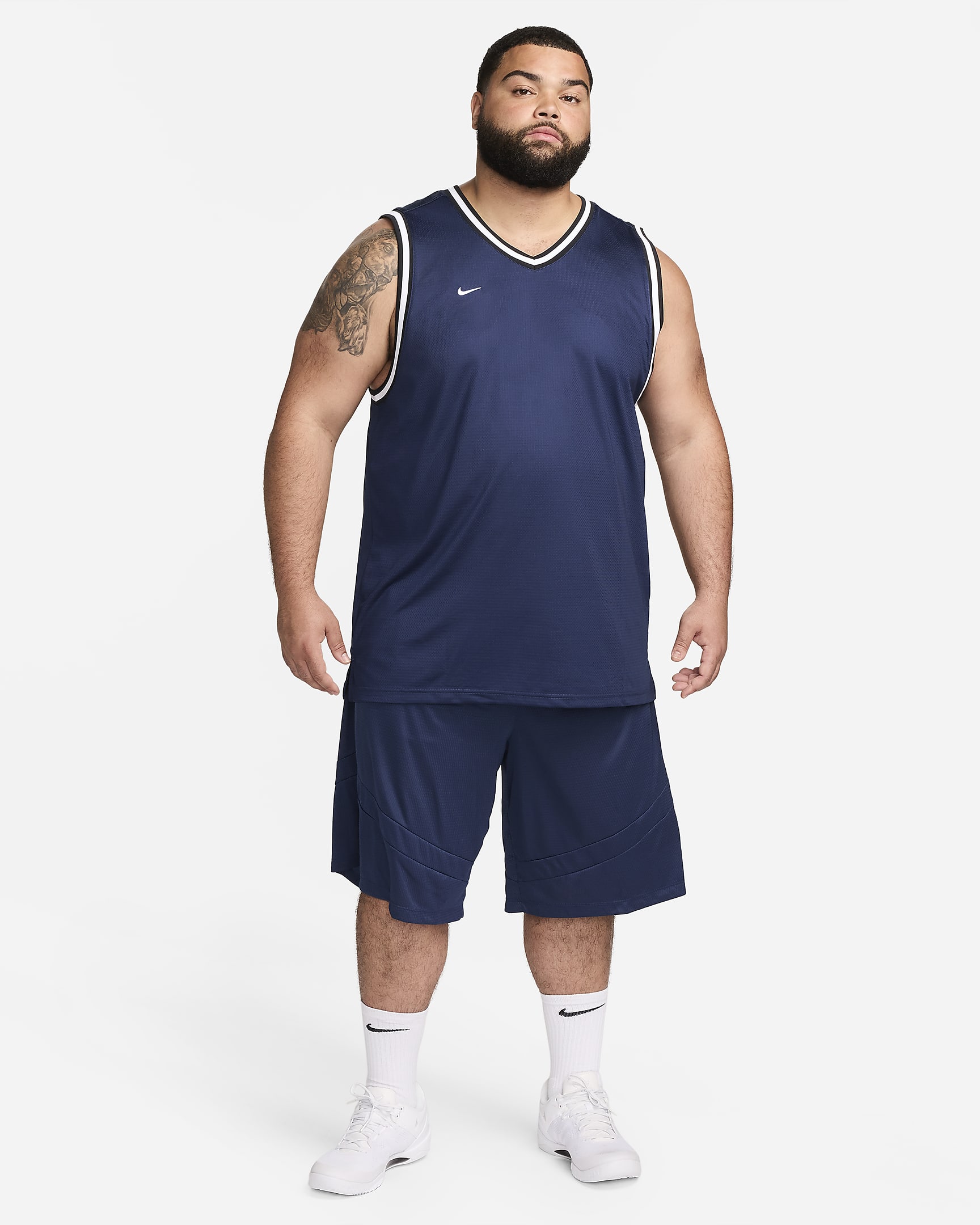 Nike Icon Dri-FIT-basketshorts til herre (28 cm) - Midnight Navy/Midnight Navy/Hvit