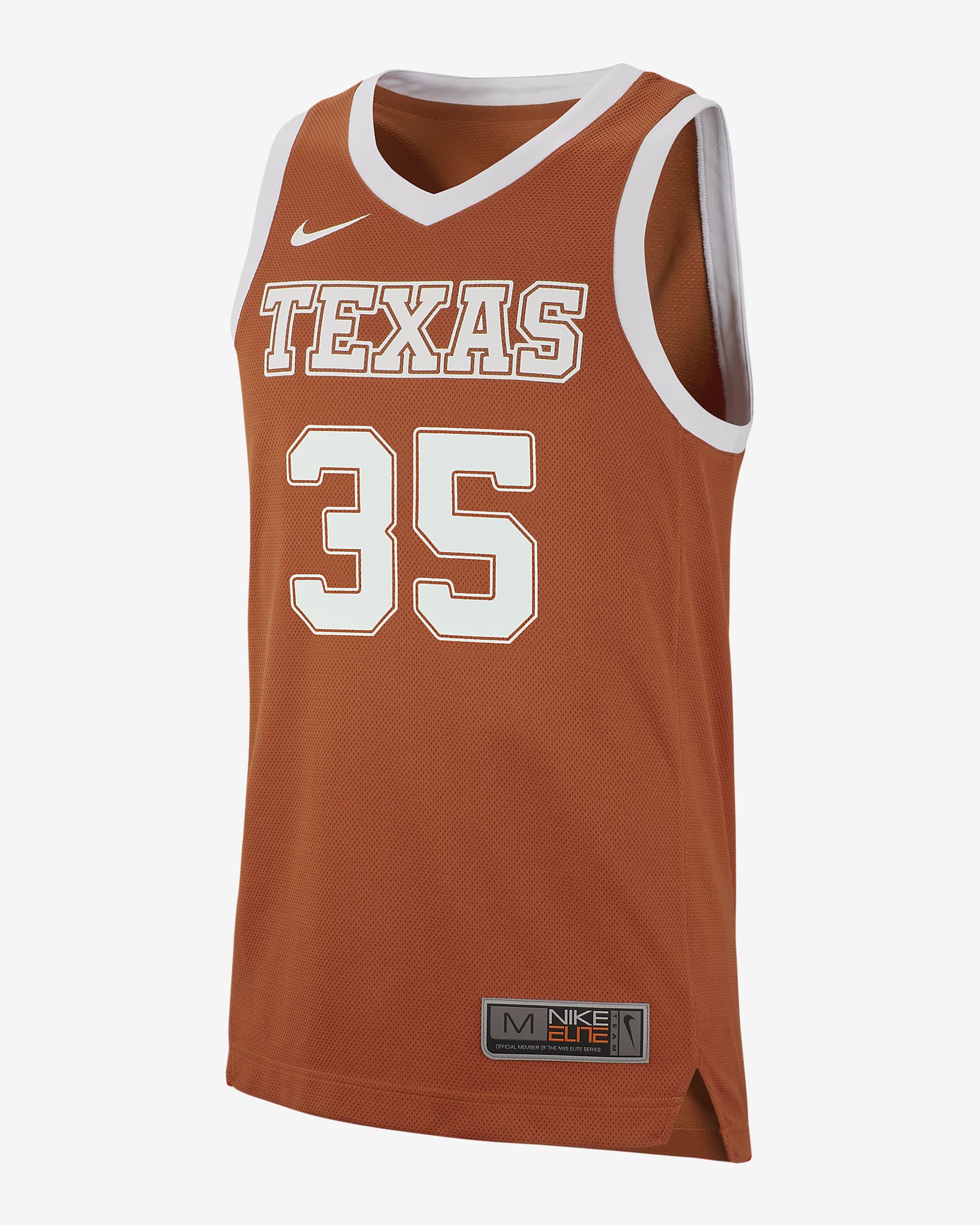 Camiseta de básquetbol para hombre Nike College Replica (Texas) - Naranja desierto/Blanco