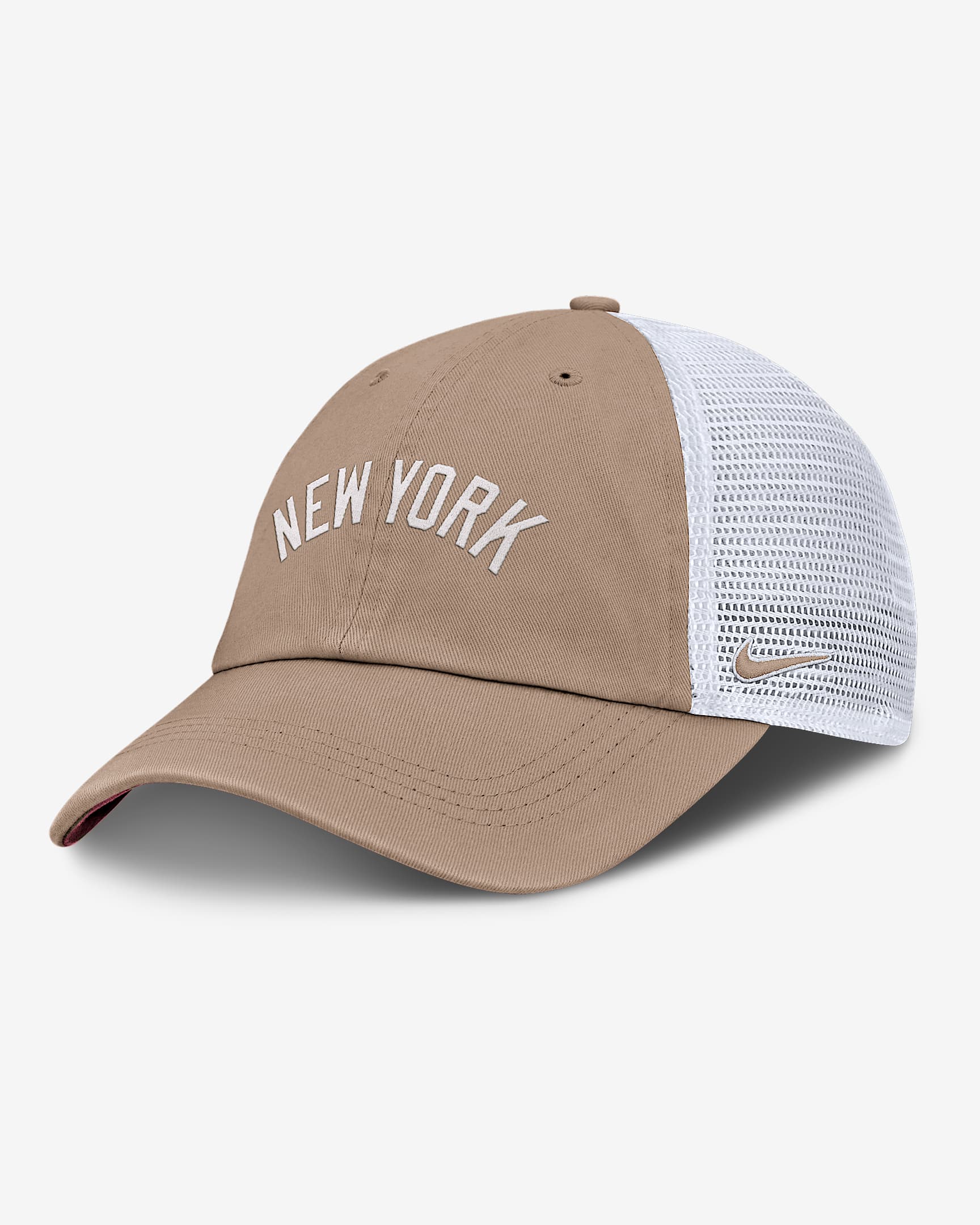 New York Yankees Club Men's Nike MLB Trucker Adjustable Hat - Khaki