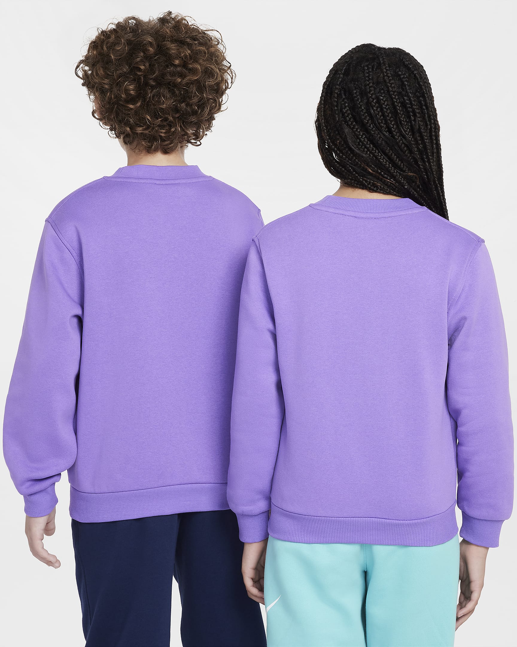 Nike Sportswear Club Fleece Big Kids' Sweatshirt - Black Raspberry/White