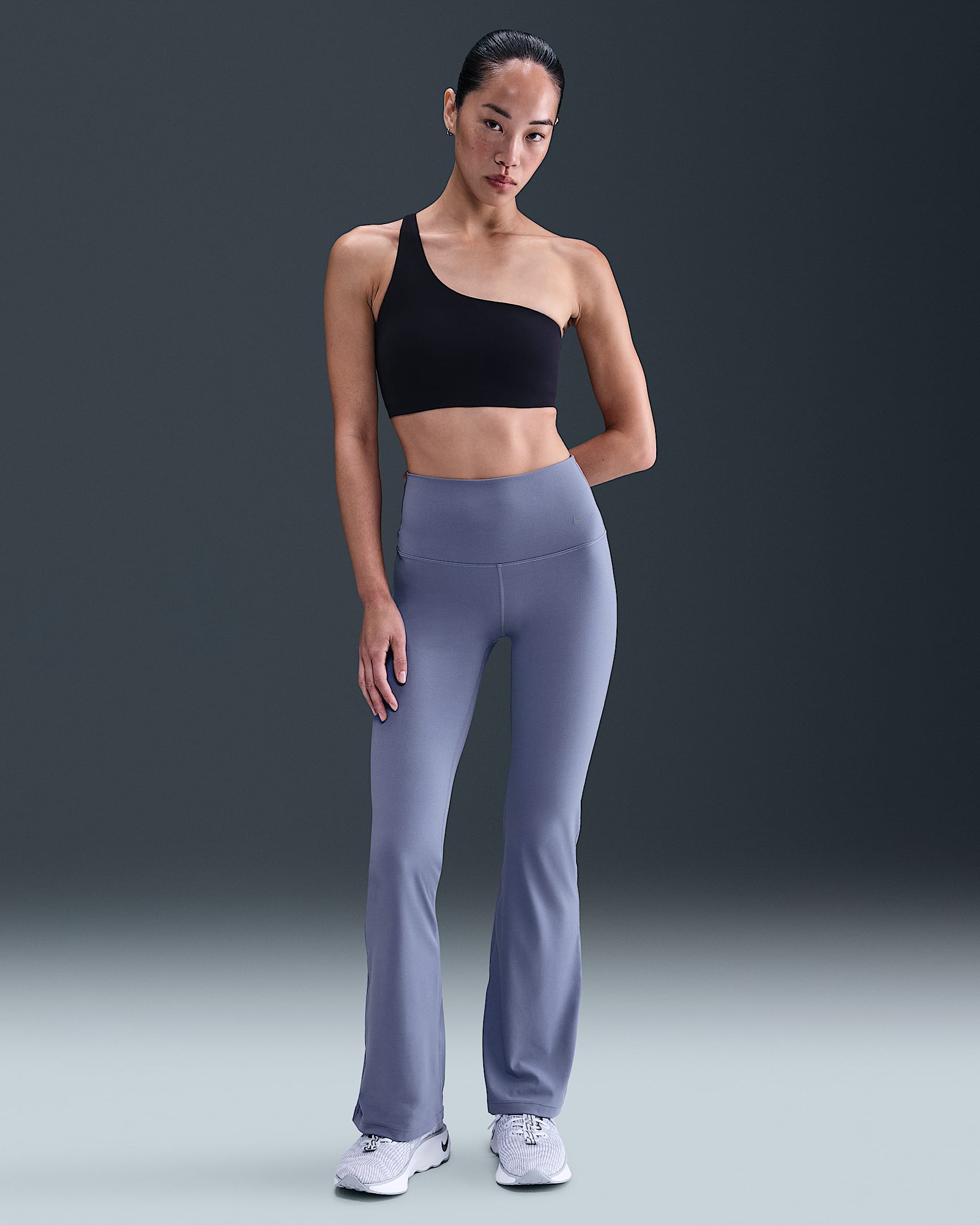 Nike Zenvy Women's High-Waisted Flared Leggings - World Indigo/Black