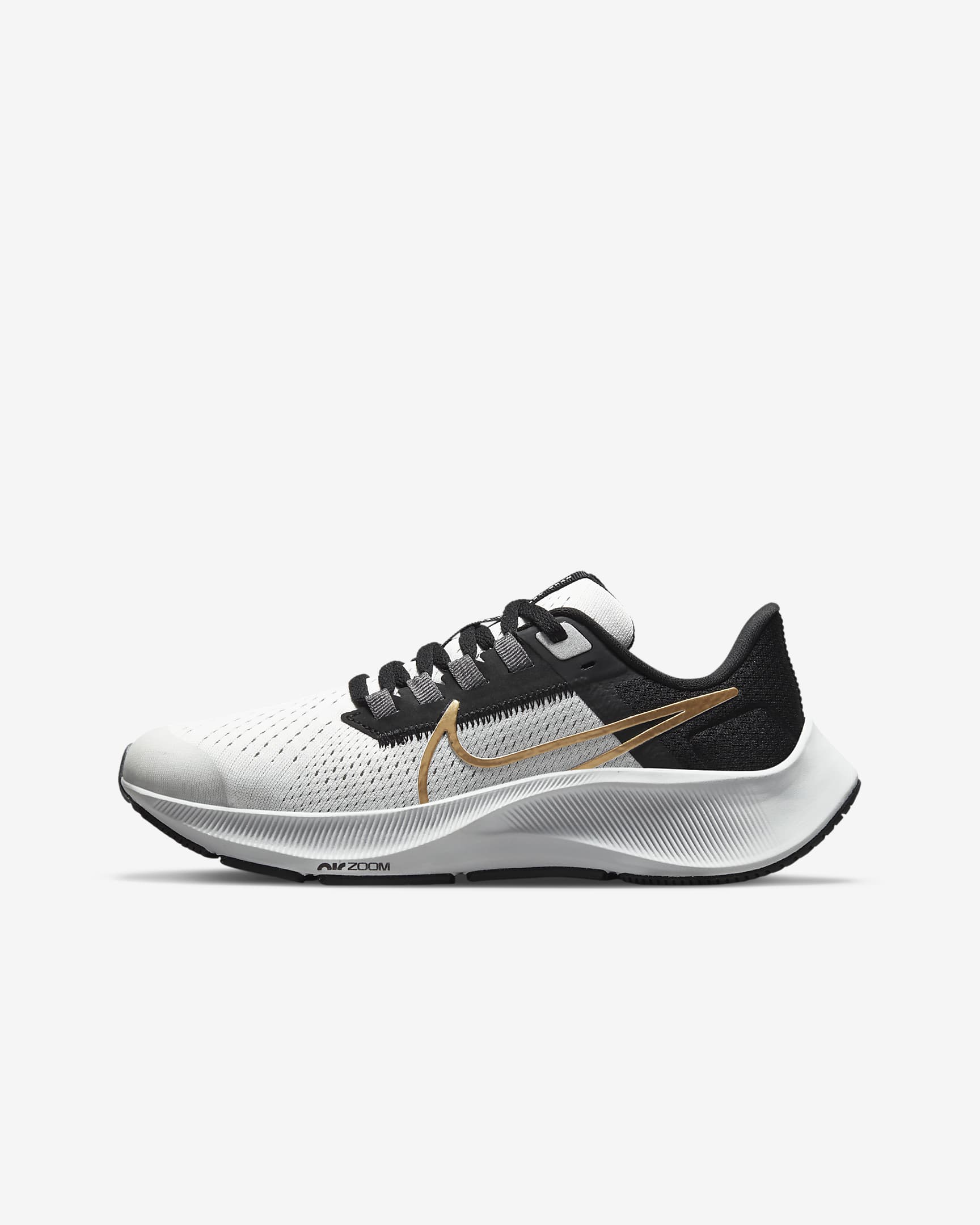 Nike Air Zoom Pegasus 38 Younger/Older Kids' Road Running Shoes - Photon Dust/Light Smoke Grey/Particle Grey/Metallic Gold Coin