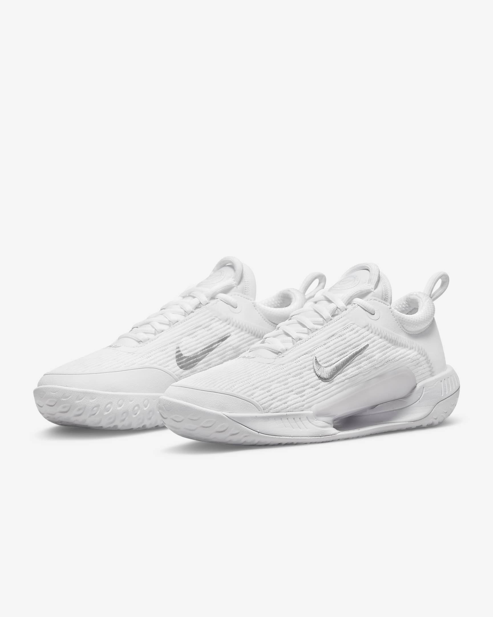 NikeCourt Zoom NXT Women's Hard Court Tennis Shoes - White/Grey Fog/Metallic Silver