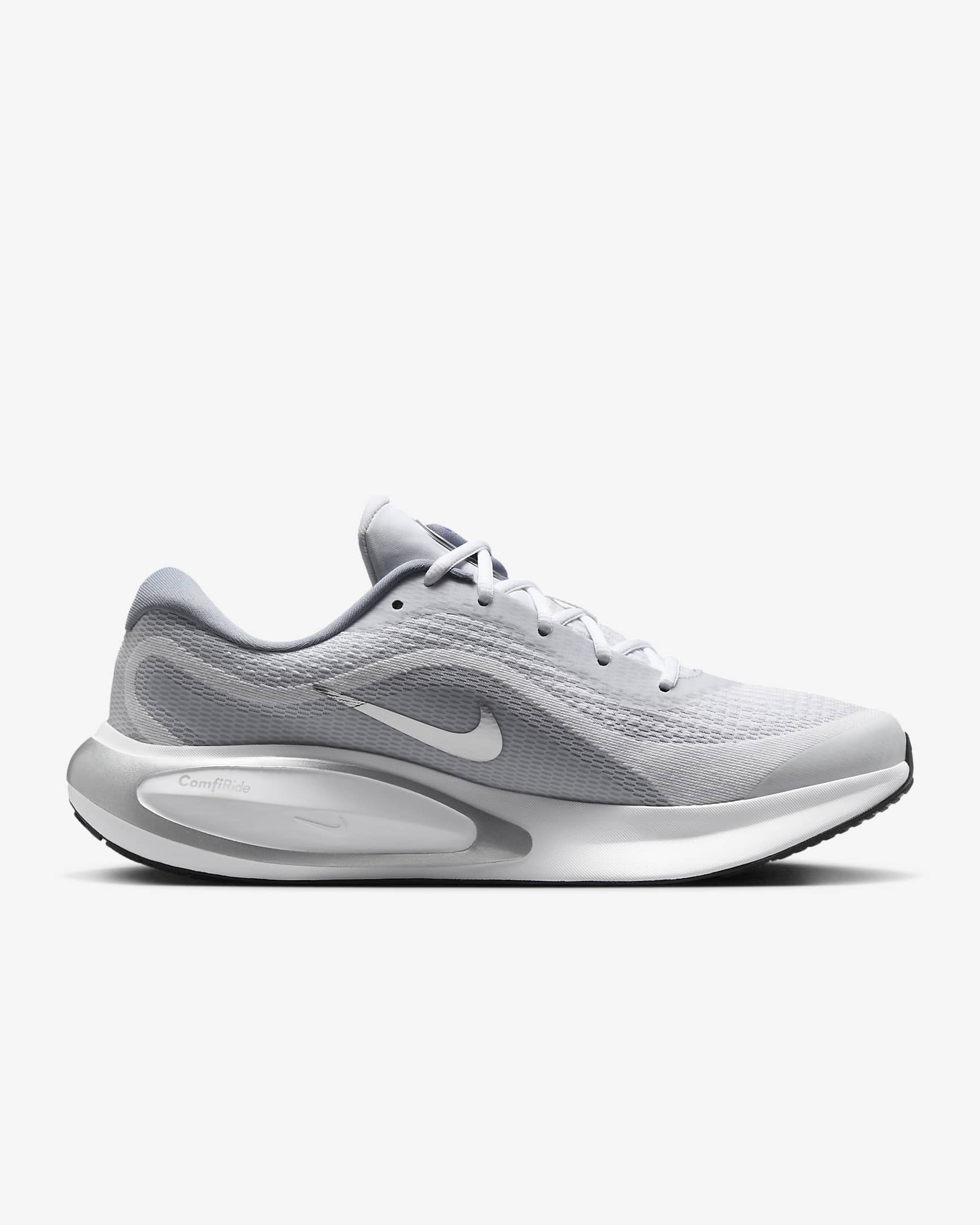 Sapatilhas de running para estrada Nike Journey Run para homem - Branco/Preto/Ashen Slate/Prateado metalizado