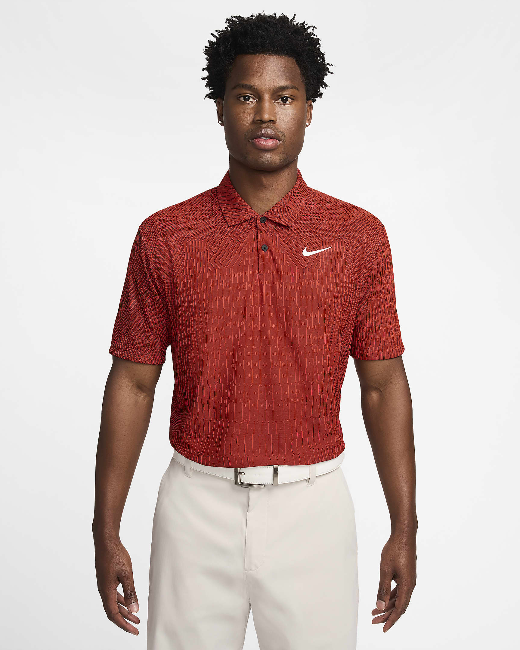 Nike Tour Men's Dri-FIT ADV Golf Polo - Picante Red/Burgundy Crush/White