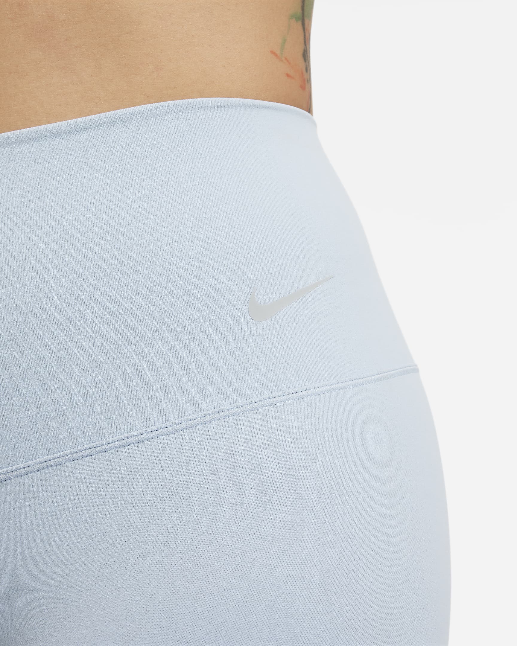 Nike Zenvy Women's Gentle-Support High-Waisted 7/8 Leggings - Light Armory Blue/Black