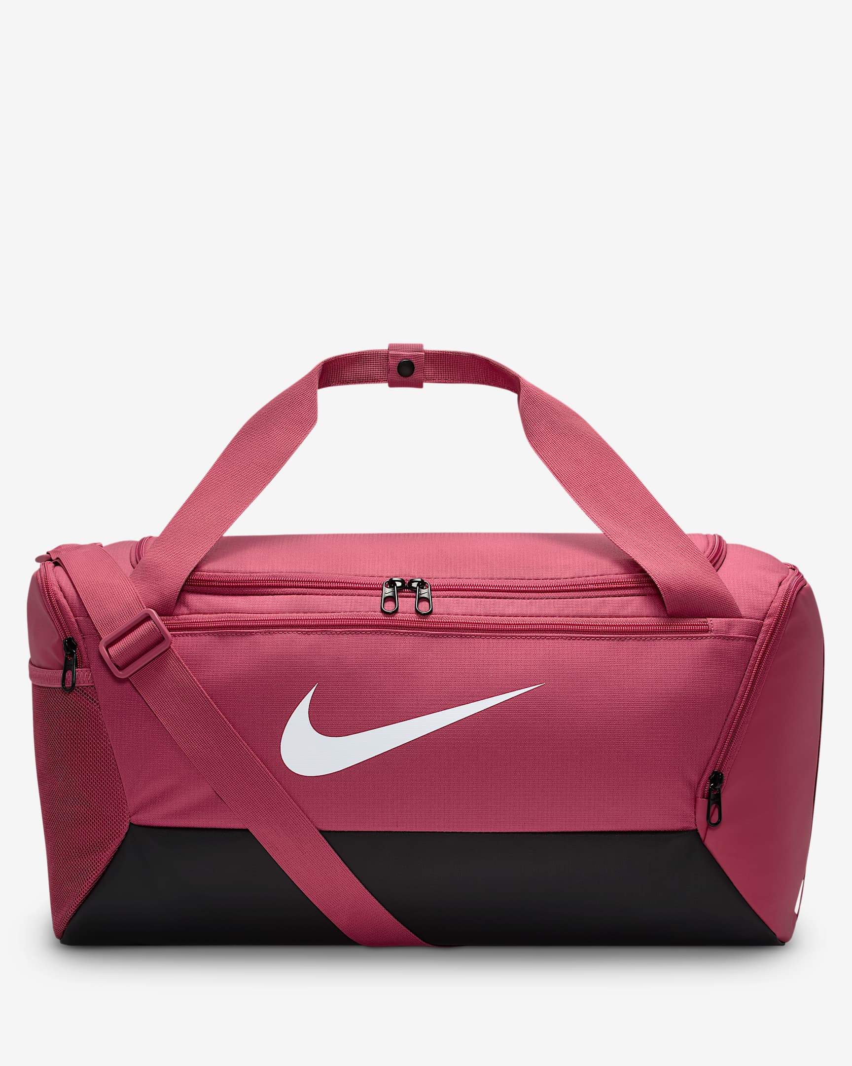 Nike Brasilia Sporttasche fürs Training (klein, 41 l) - Sweet Beet/Schwarz/Weiß